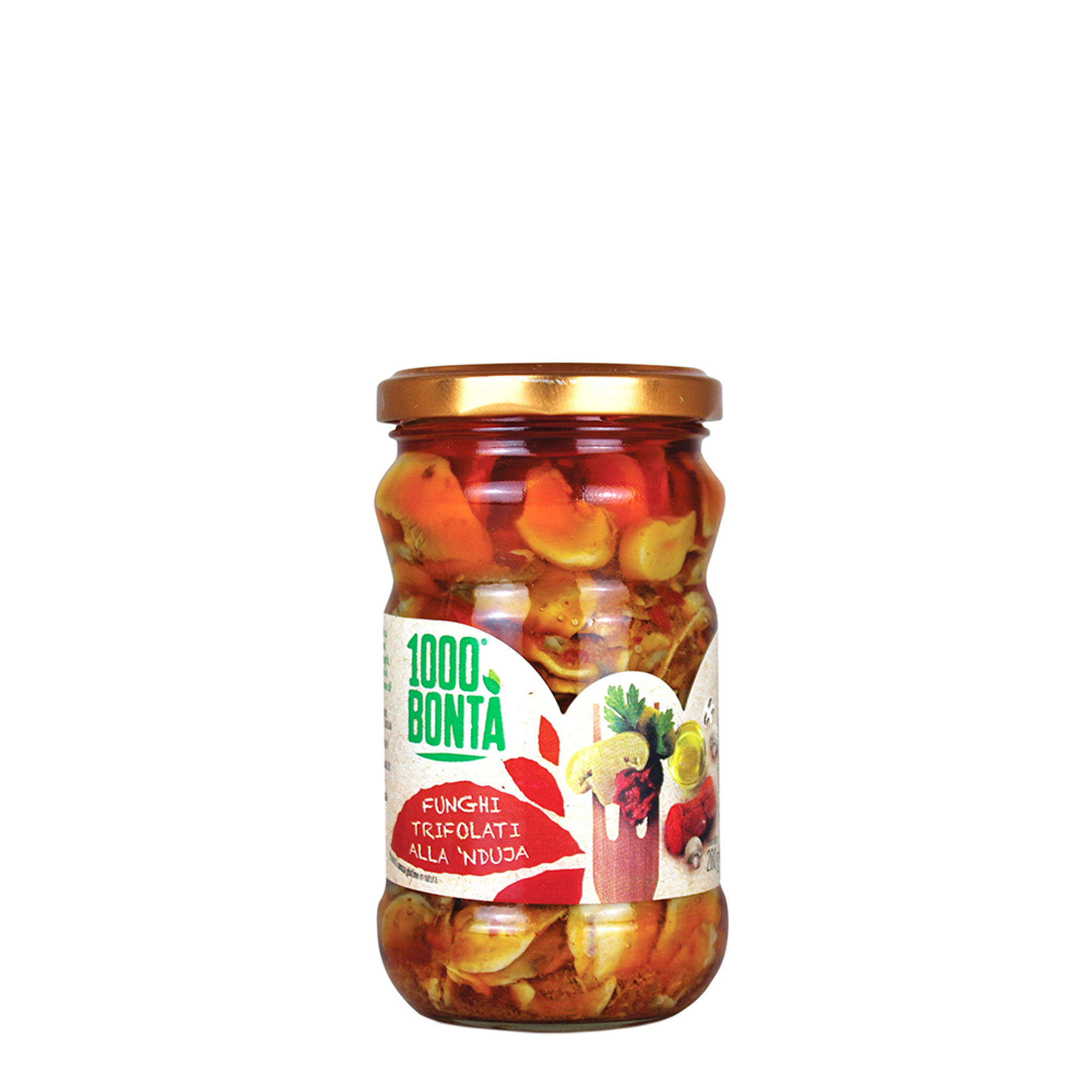 Mix 6 antipasti: 2 funghi alla 'nduja - 2 filetti di melanzane - 2 antipasto del contadino 1000 Bontà vista1