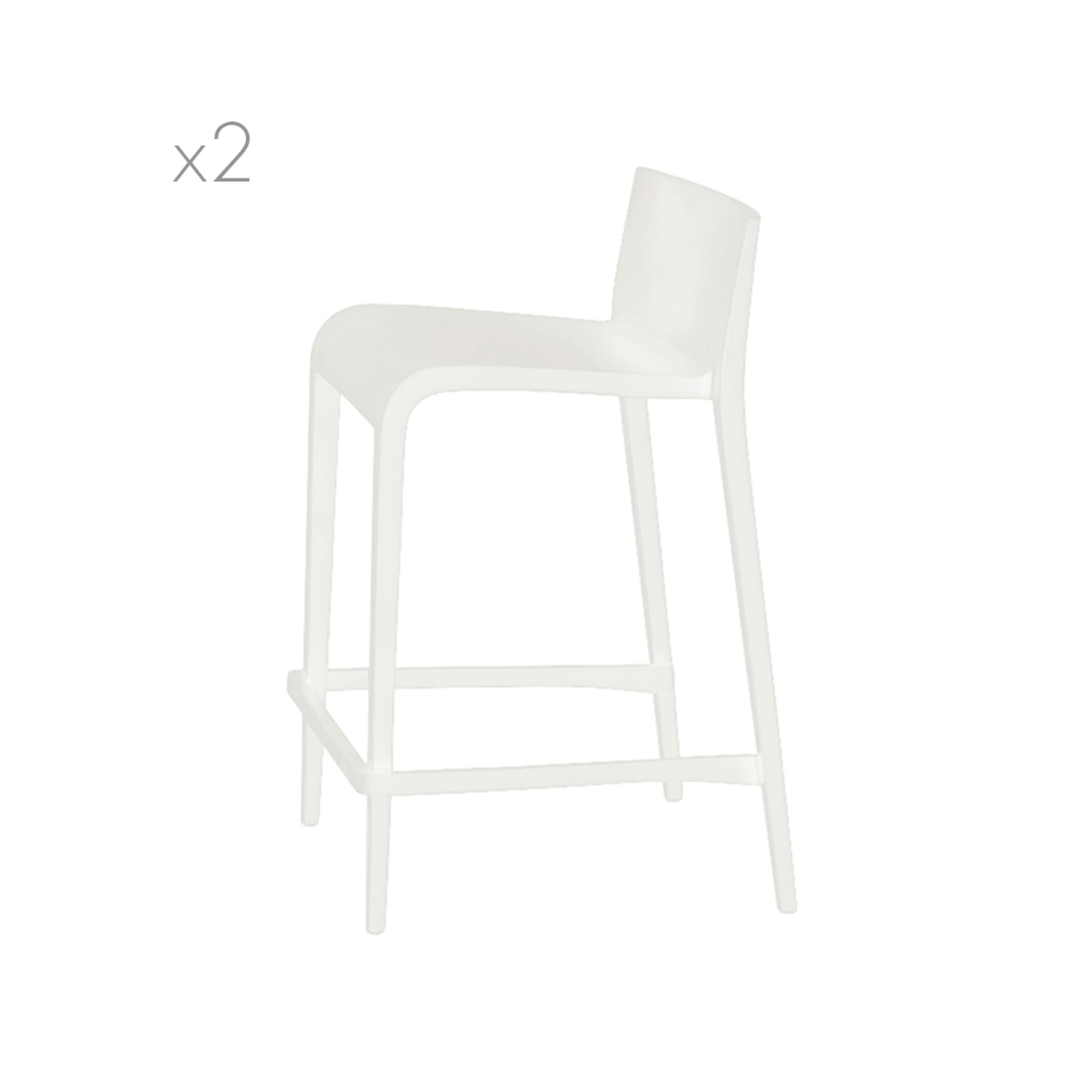 Set 2 Sgabelli Nassau, bianco Ral9010 Metal Mobili vista0