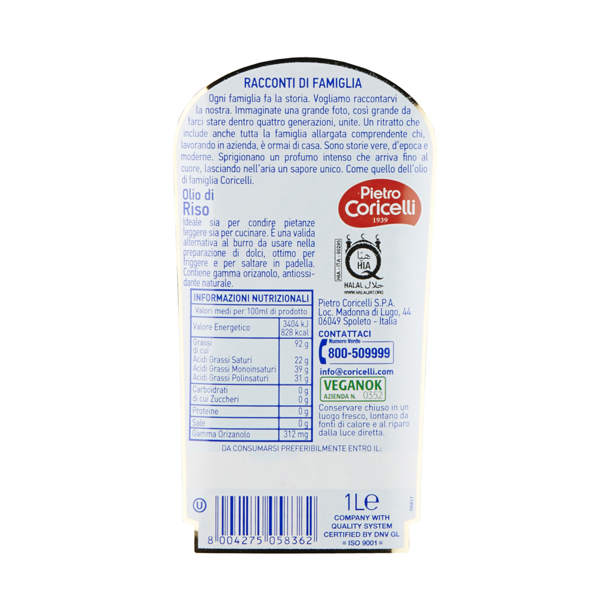 3 bottiglie - Olio di Riso 1 lt Coricelli vista1