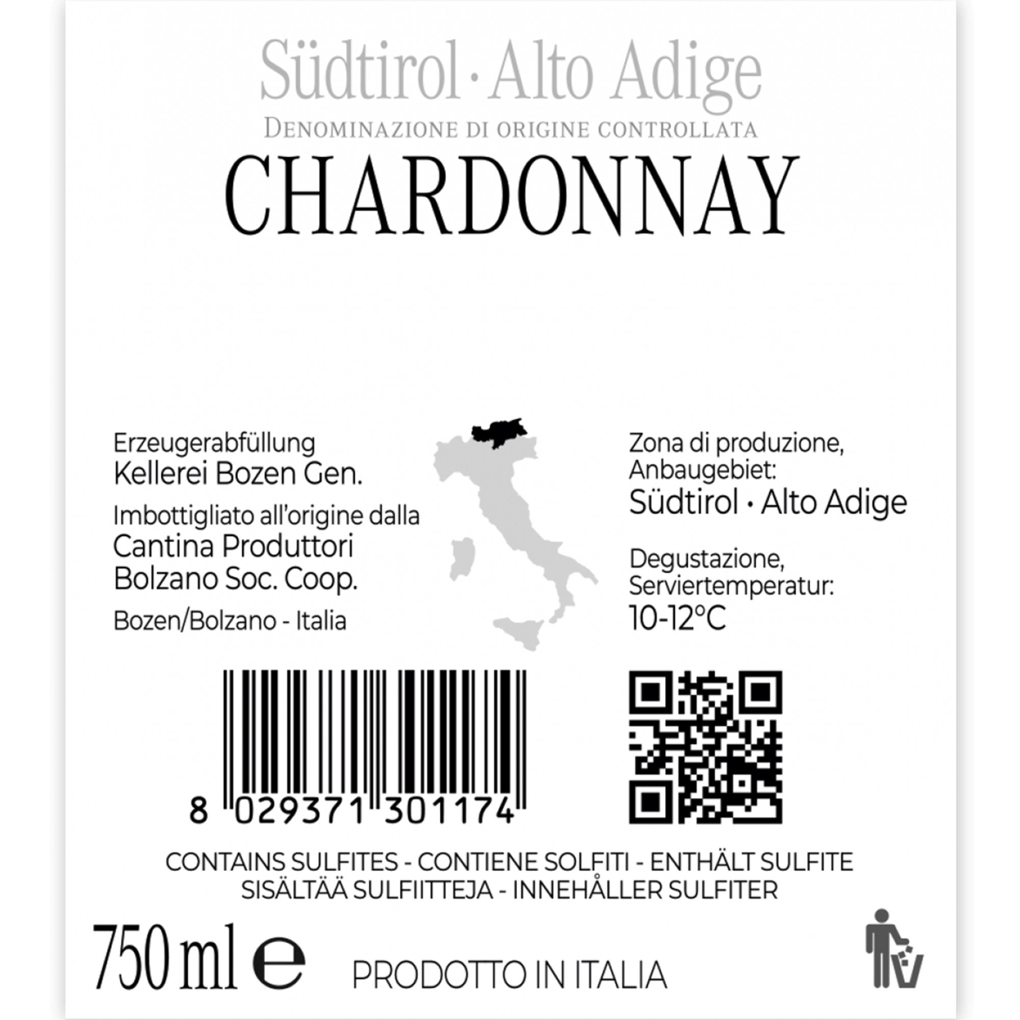 3 bottiglie - Chardonnay DOC 2021 Kellerei Bozen vista1