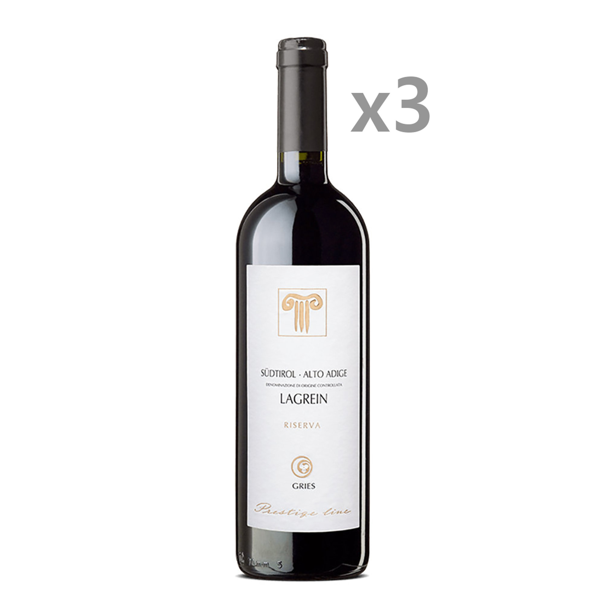 3 bouteilles - Lagrein Riserva Prestige Grieser DOC 2019 Kellerei Bozen vista0