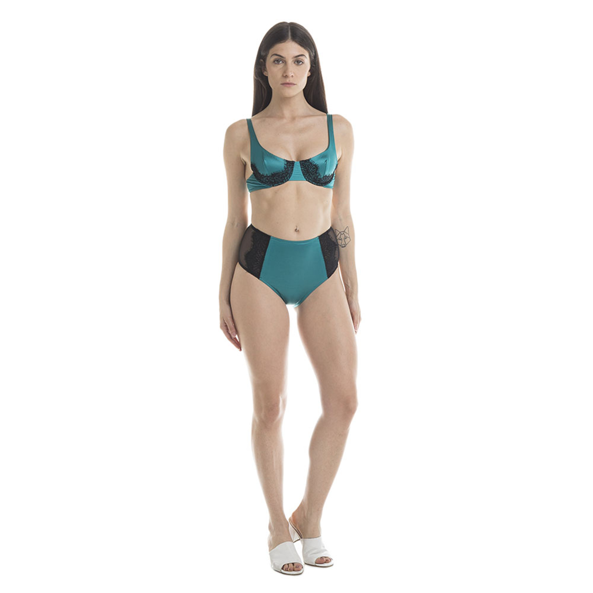 Bikini 4GIVENESS verde smeraldo con pizzo 4GIVENESS vista1