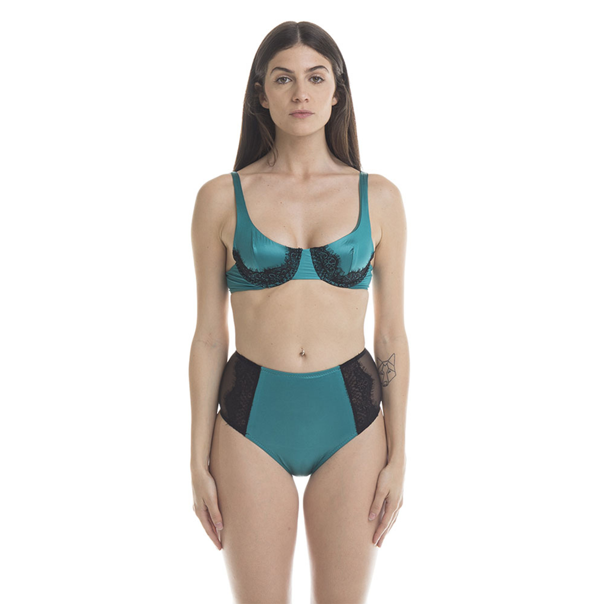 Bikini 4GIVENESS verde smeraldo con pizzo 4GIVENESS vista0