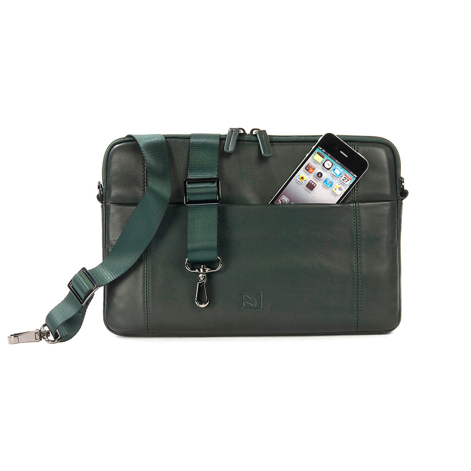 Borsa porta pc in pelle verde scuro Tucano  vista4