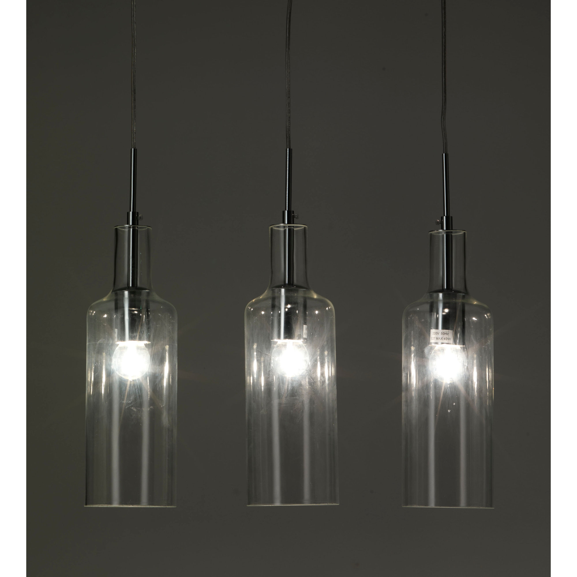 Lampadario 3 luci BOTTLES Idee di luce vista1