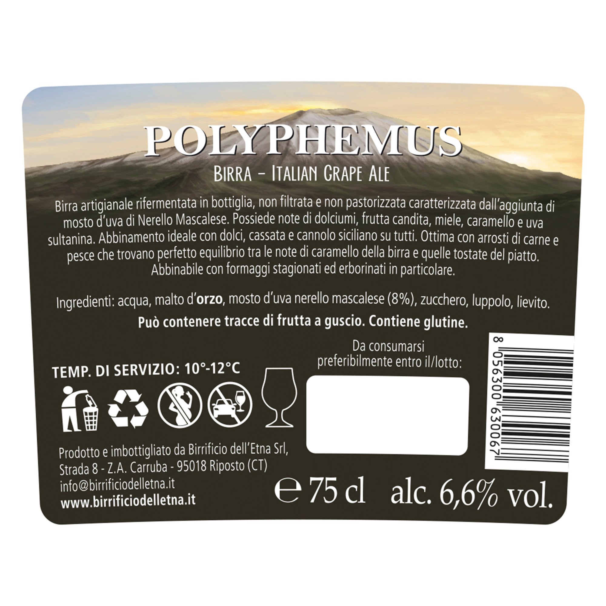 6 bottiglie - Polyphemus Speciale al Nerello Mascalese 75 cl Birrificio dell'Etna vista1