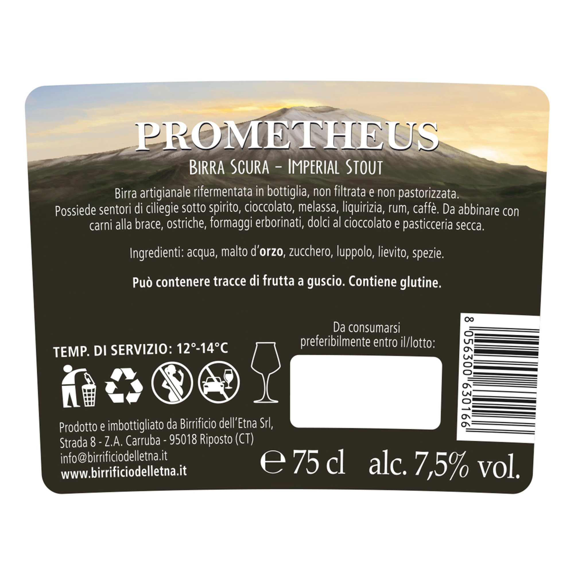 6 bottiglie - Prometheus Imperial Stout 75 cl Birrificio dell'Etna vista1