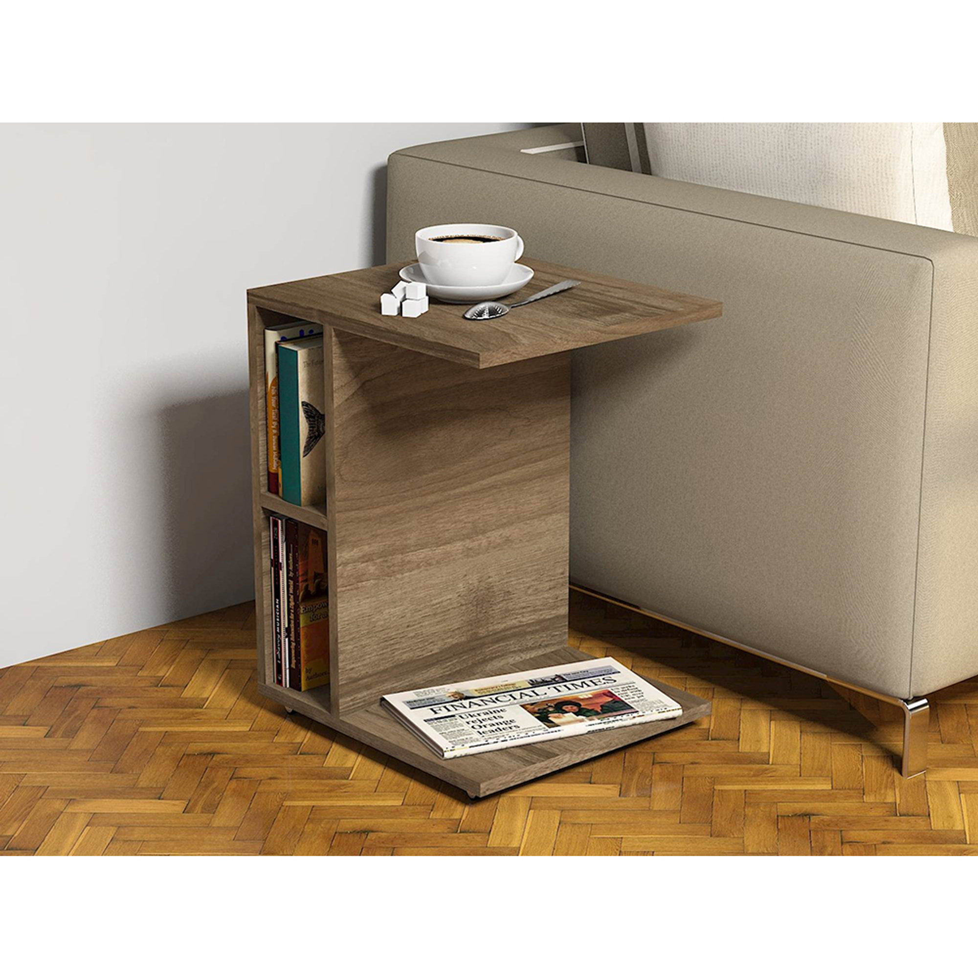 Tavolino Ceylin, noce Soft industrial vista3