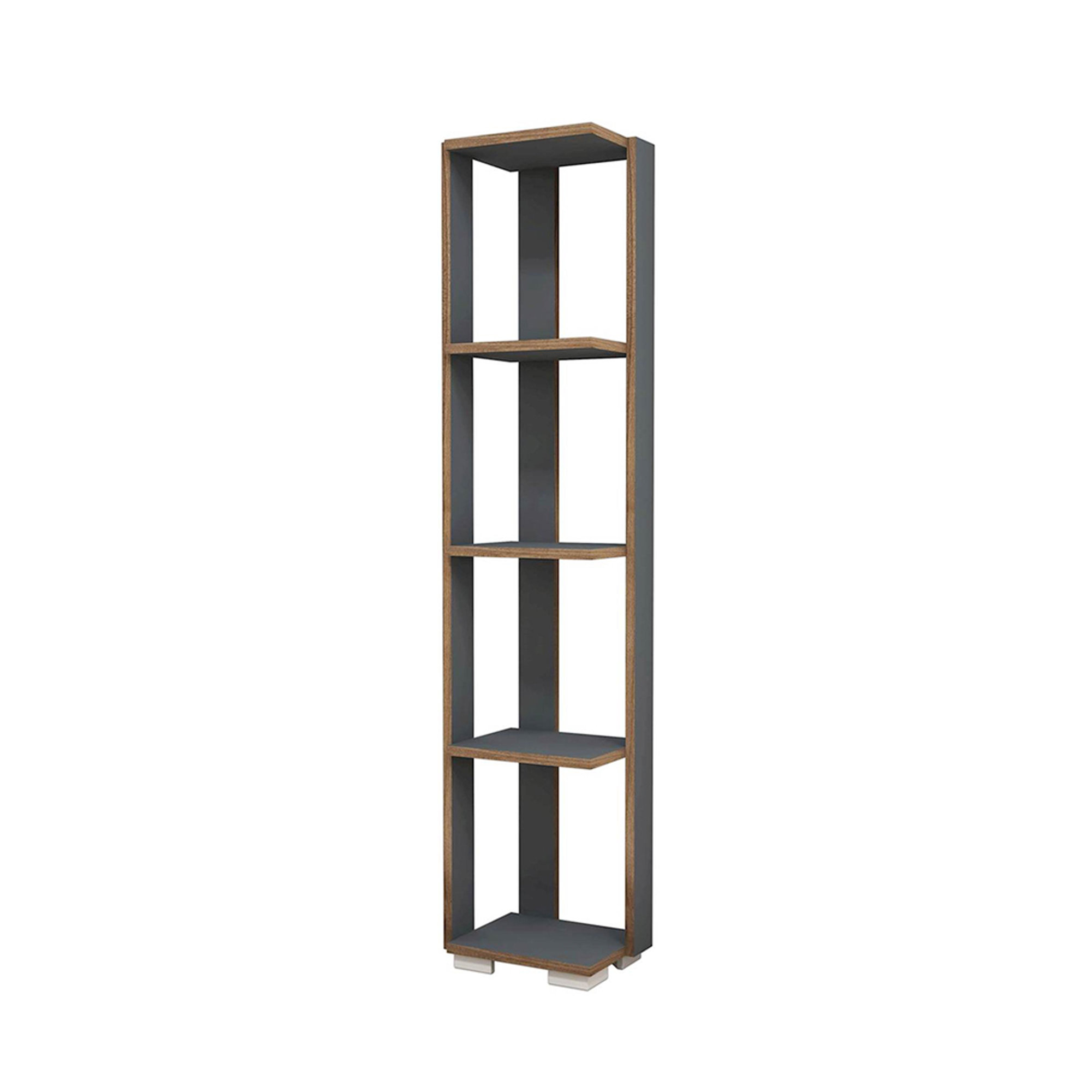 Libreria Nicol con 5 ripiani, antracite Soft industrial vista0