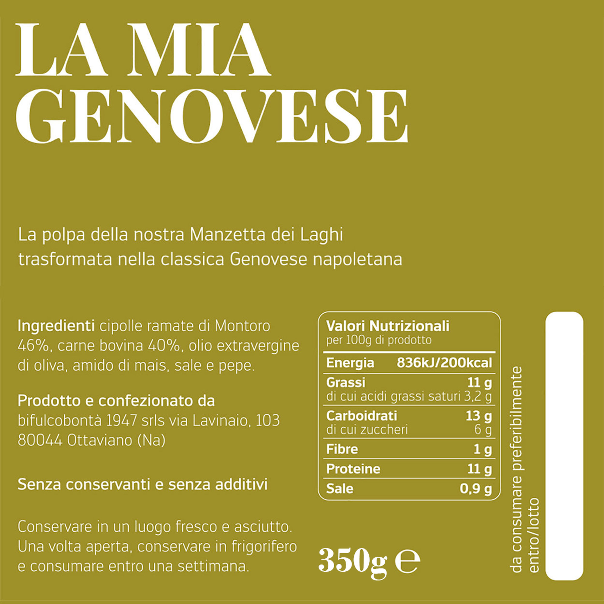 6 vasetti da 350 gr - "La Mia Genovese" Braceria Bifulco vista1