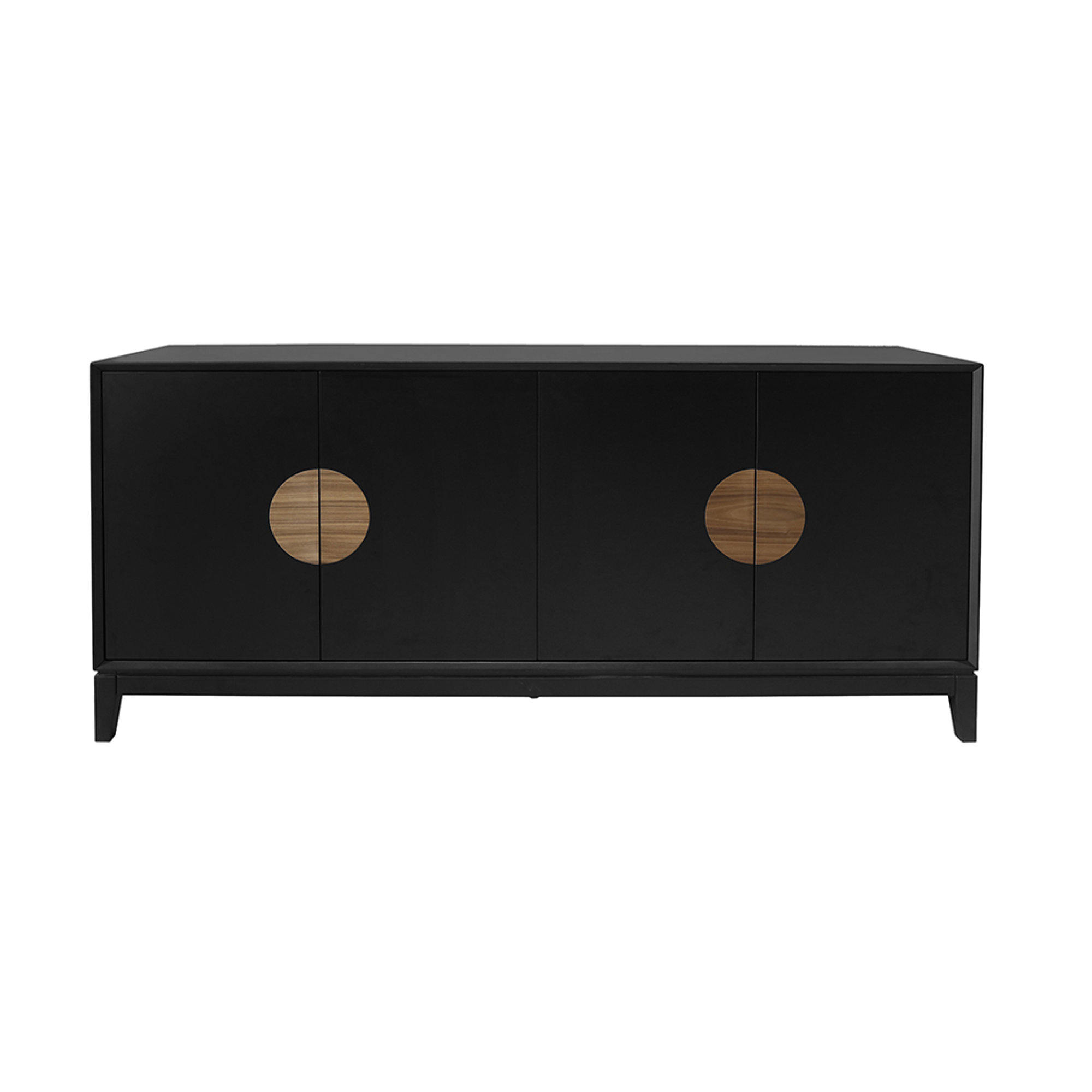 Credenza 4 ante XIAN, nero opaco/noce scuro Unico Milano vista0