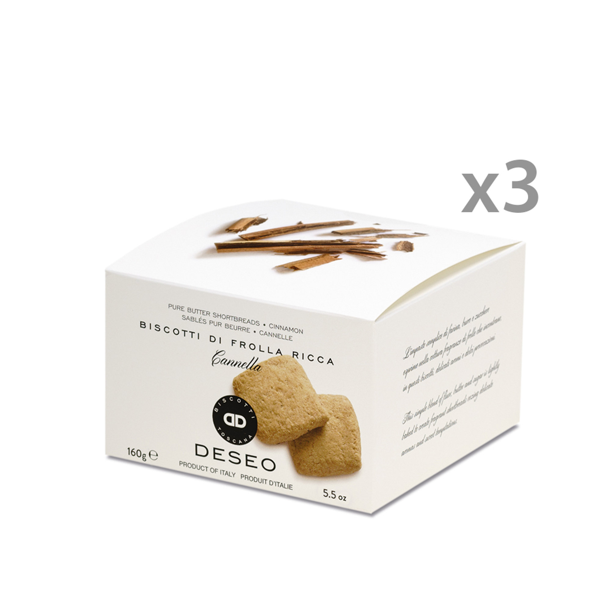3 confezioni - Biscotti Frolla Ricca Cannella 160 gr Deseo vista0