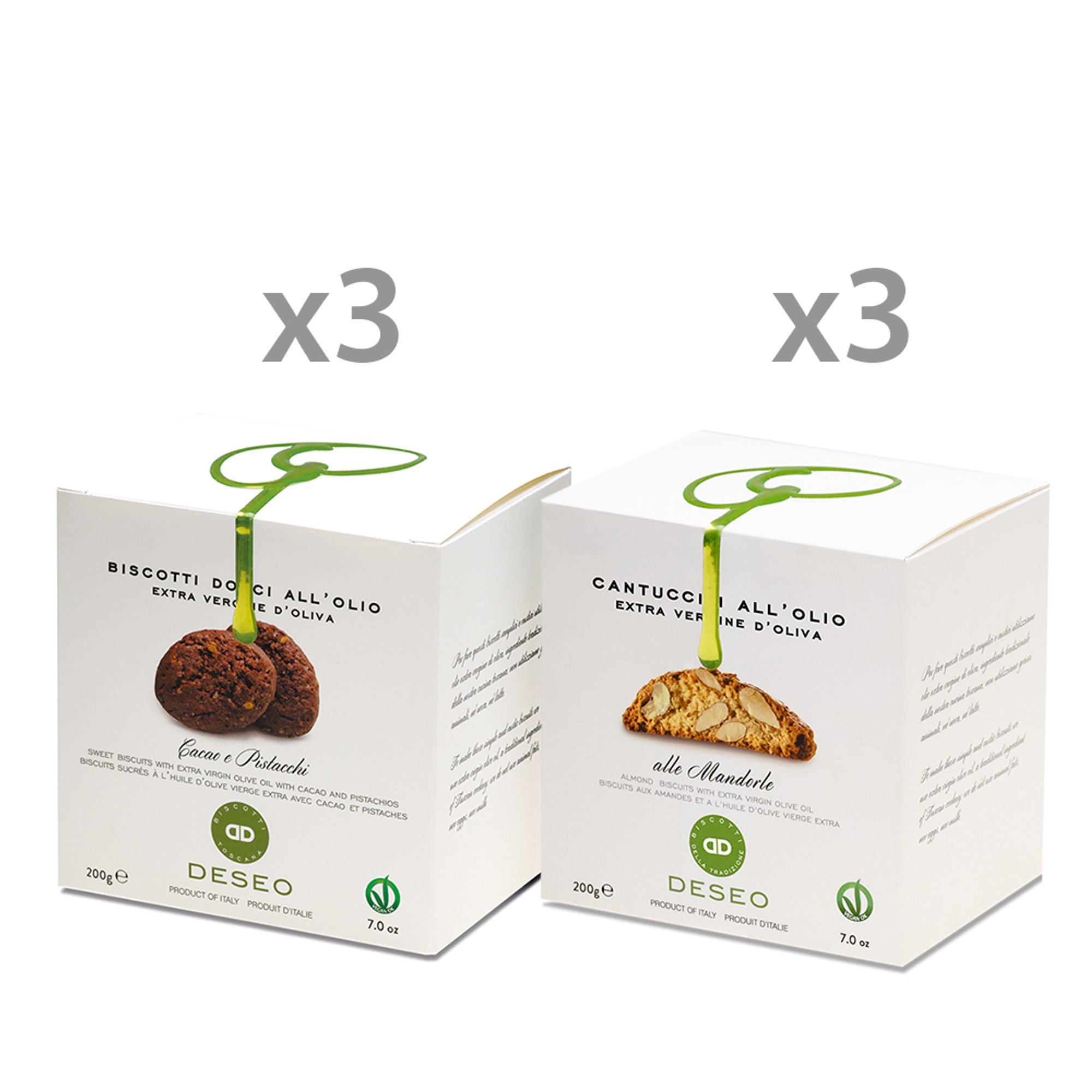 Mezcla de galletas dulces con aceite de oliva virgen extra - 6 cajas de 200 gr Deseo vista0
