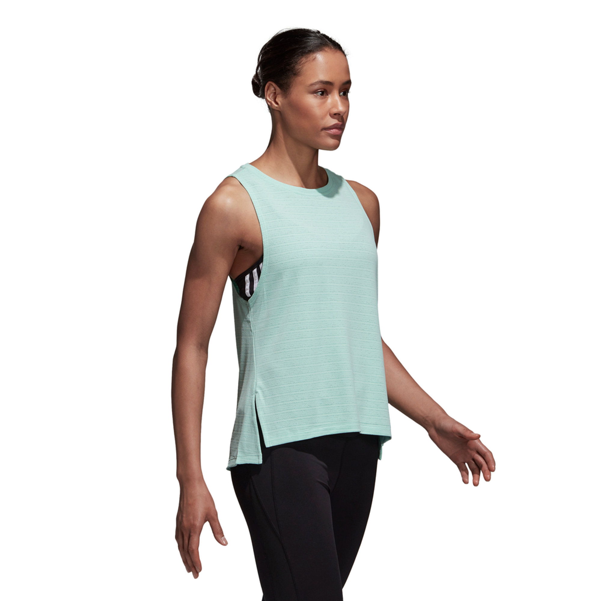 Canottiera da training verde acqua ADIDAS vista3