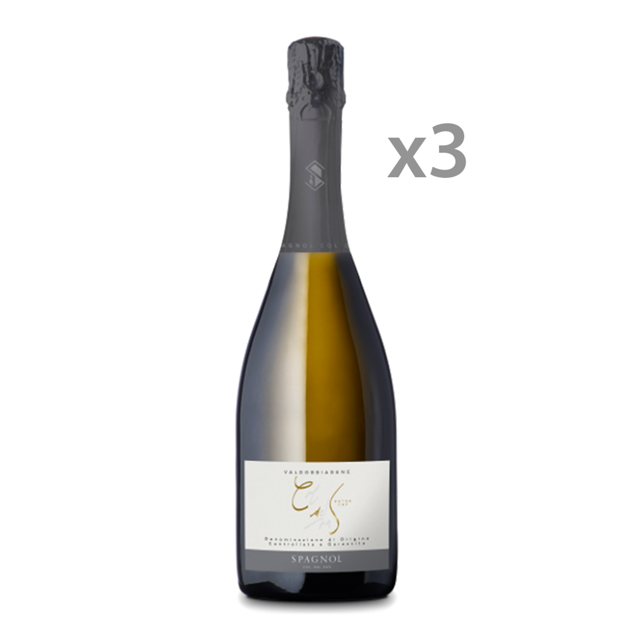 3 bottiglie - "Col de Sas" Conegliano Valdobbiadene DOCG Prosecco Superiore Extra Dry Spagnol vista0