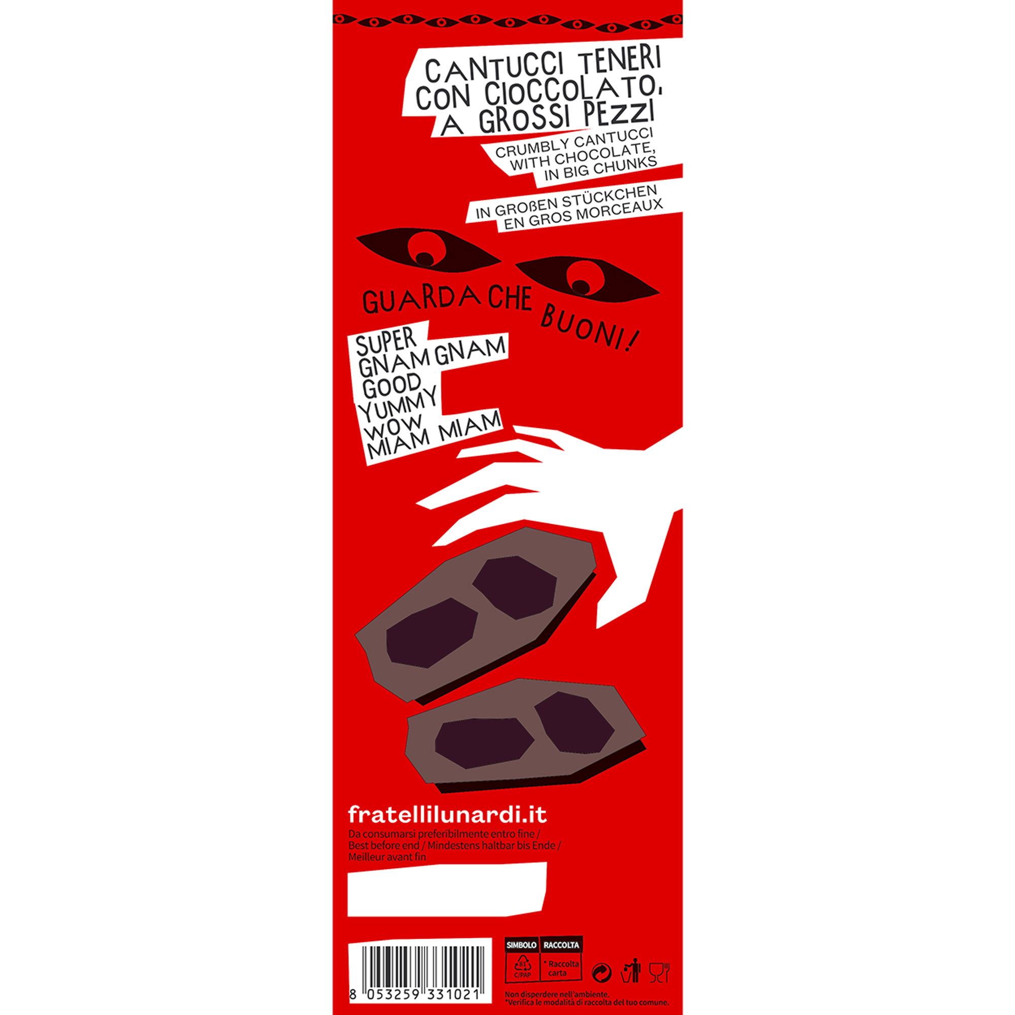 6 confezioni - "Cantucci con Cioccolato" 200 gr Fratelli Lunardi vista1