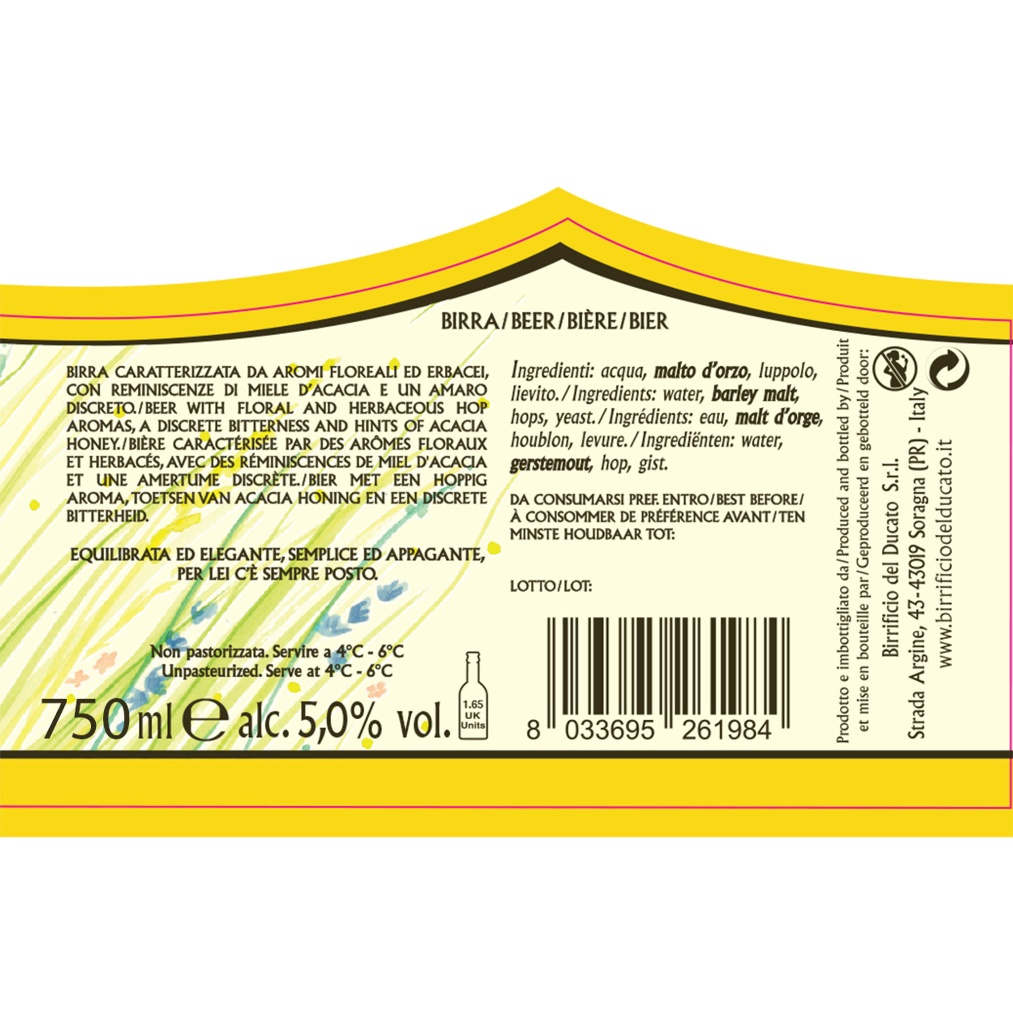 3 bottiglie 75 cl - Viaemilia Italian Pilsner Birrificio del Ducato vista1