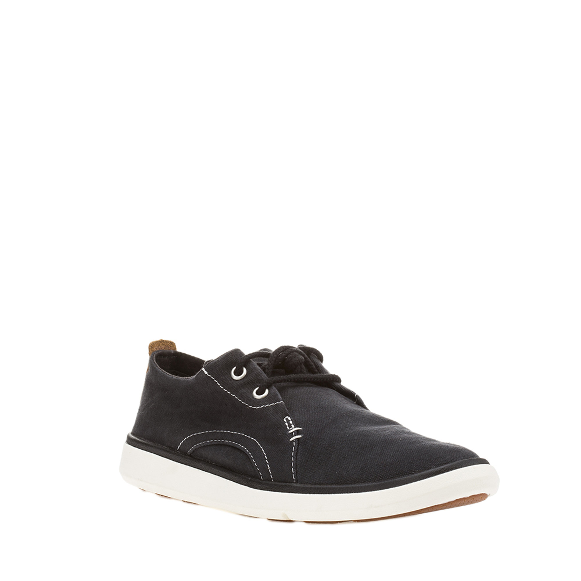 Stringate in canvas nero con cuciture a contrasto TIMBERLAND vista1