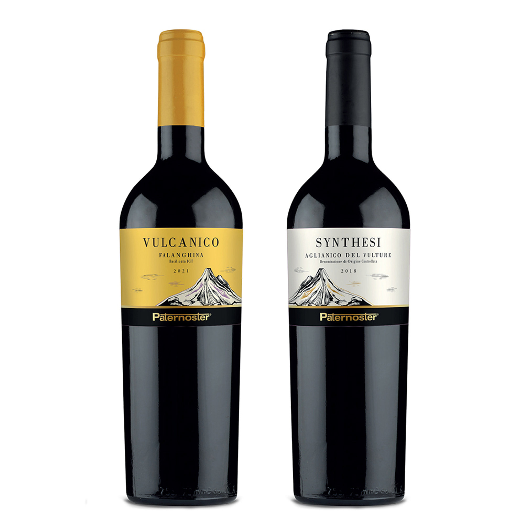 2 bottiglie miste Paternoster: 1 Vulcanico 2021 - 1 Synthesi 2017 Paternoster vista1