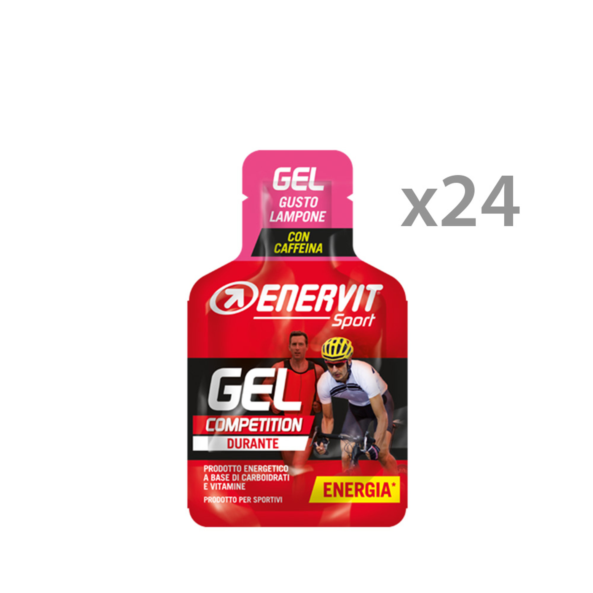 Caja de 24 minipacks - Enervit Sport Gel Competition Frambuesa y Cafeína EnerZona vista0