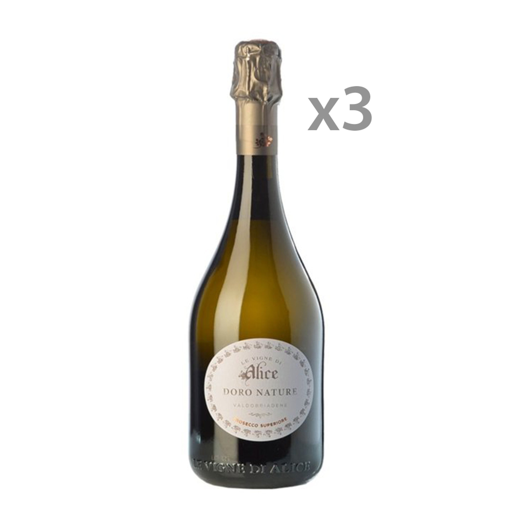 3 bottiglie - "Doro" Conegliano Valdobbiadene Prosecco Superiore Nature DOCG 2023 Le Vigne di Alice vista0