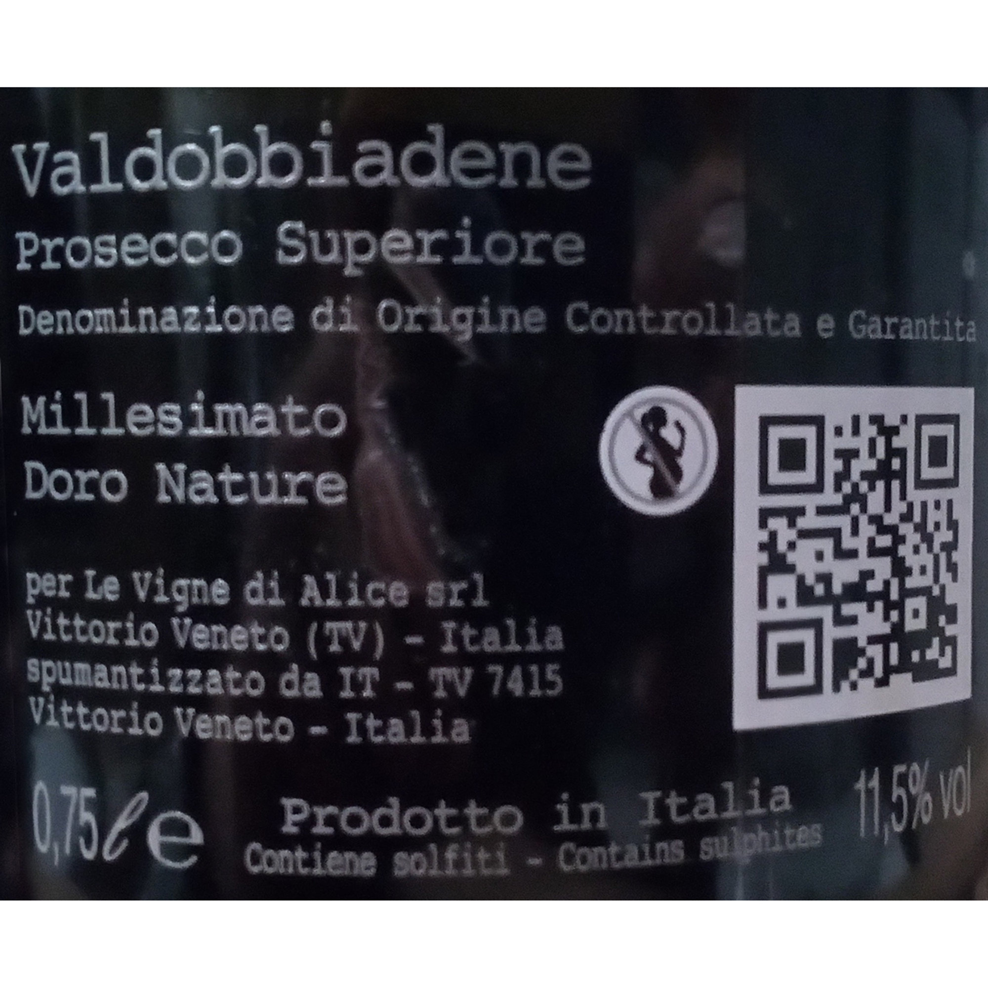 3 bottiglie - "Doro" Conegliano Valdobbiadene Prosecco Superiore Nature DOCG 2023 Le Vigne di Alice vista1