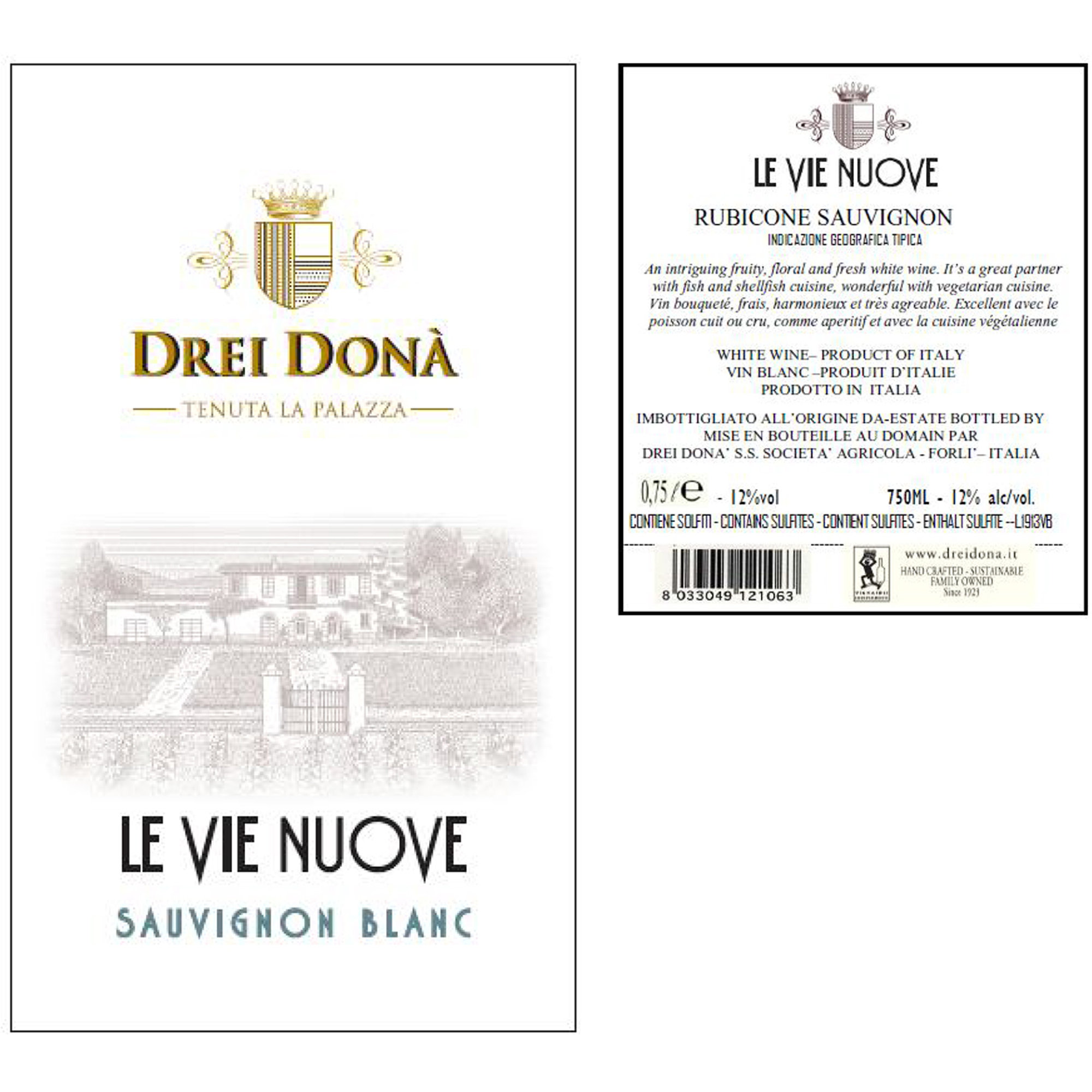 3 bottiglie - "Le Vie nuove" Sauvignon Blanc 2018 Drei Donà vista1