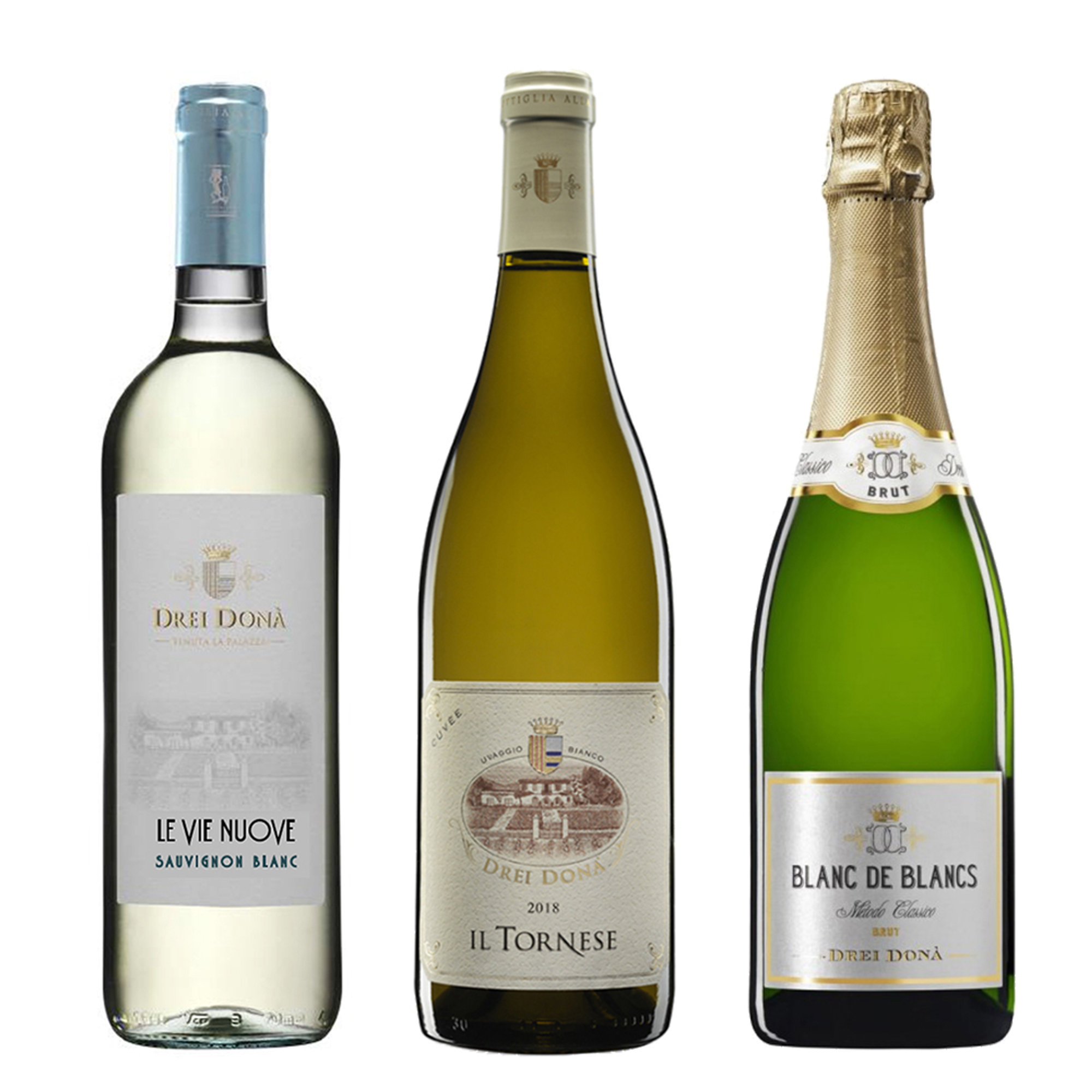 3 bottiglie miste: "Le Vie Nuove" - "Il Tornese" - Blanc de Blancs Brut metodo classico Drei Donà vista0