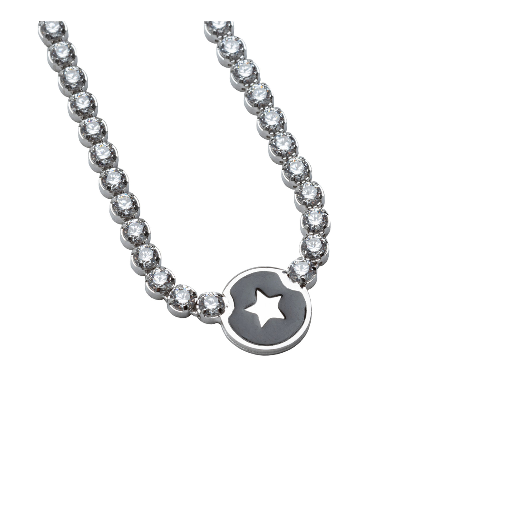 Collana stella nera Silverart vista0