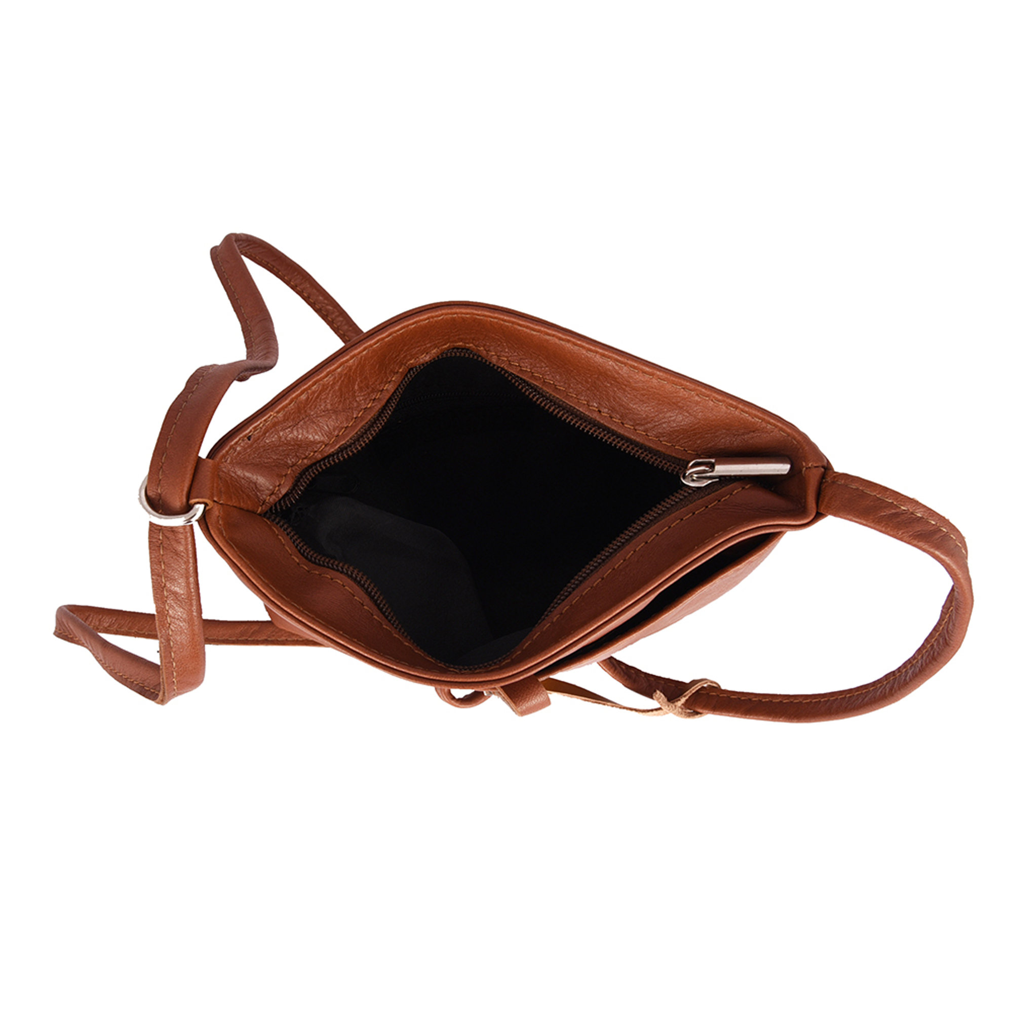 Borsa a tracolla a tinta unita cuoio Florence Bags vista1