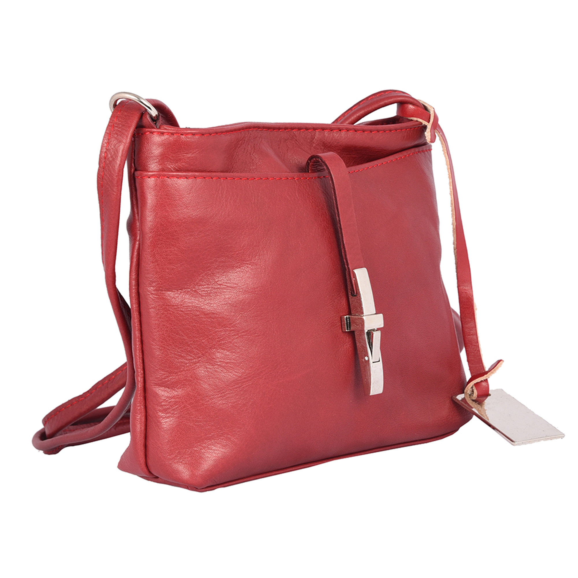 Borsa a tracolla a tinta unita rossa Florence Bags vista3