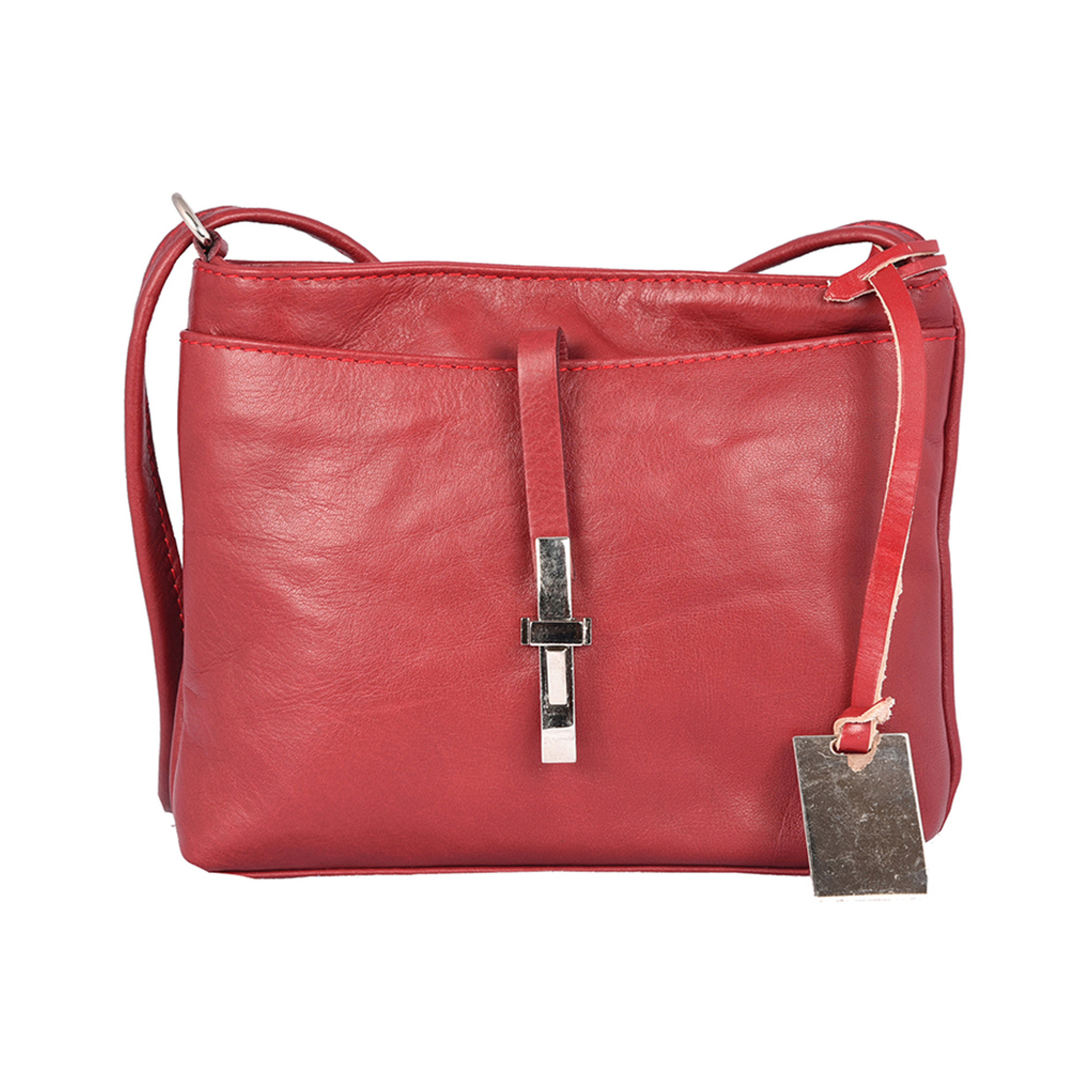 Borsa a tracolla a tinta unita rossa Florence Bags vista0
