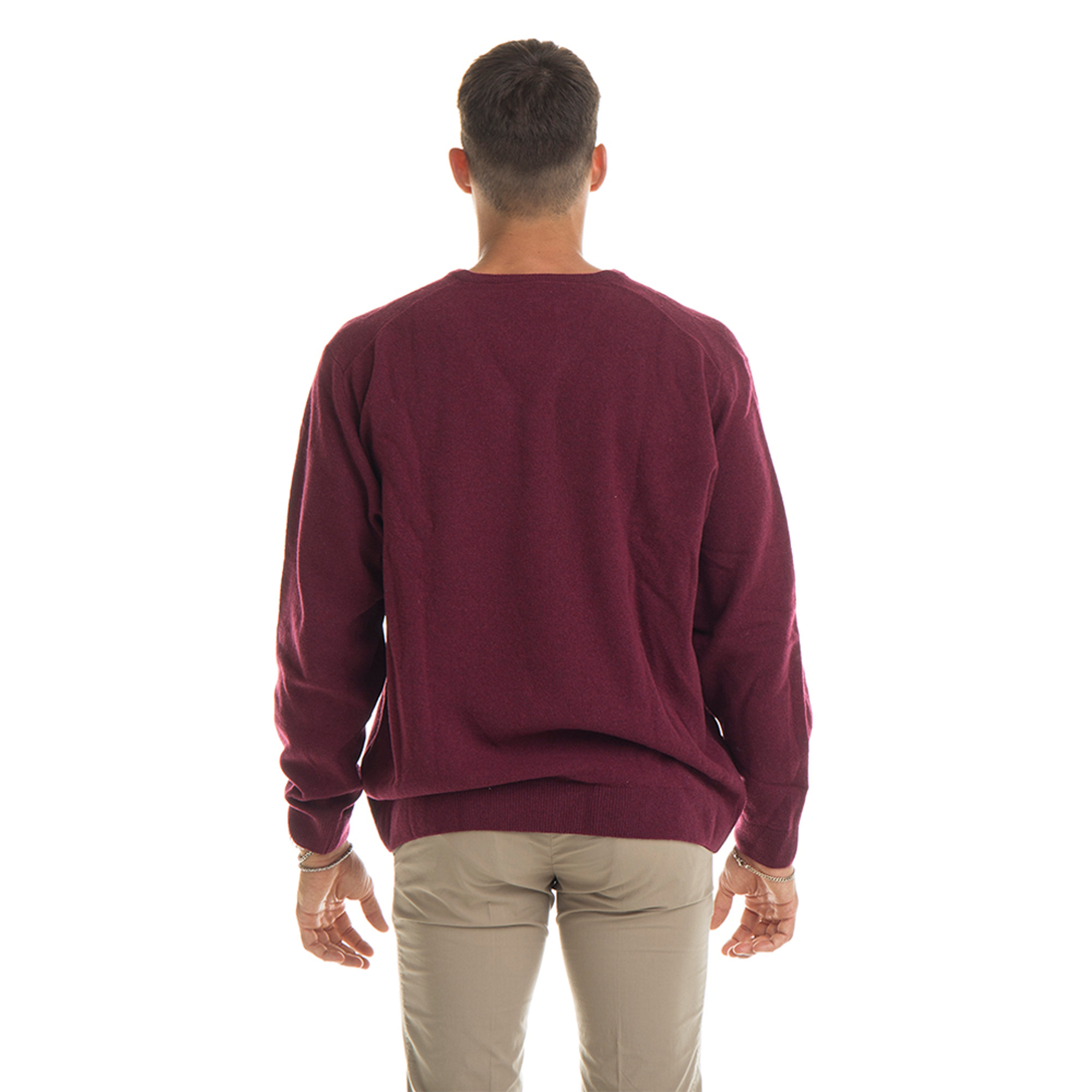 Maglia a scollo a V bordeaux Lacoste vista1