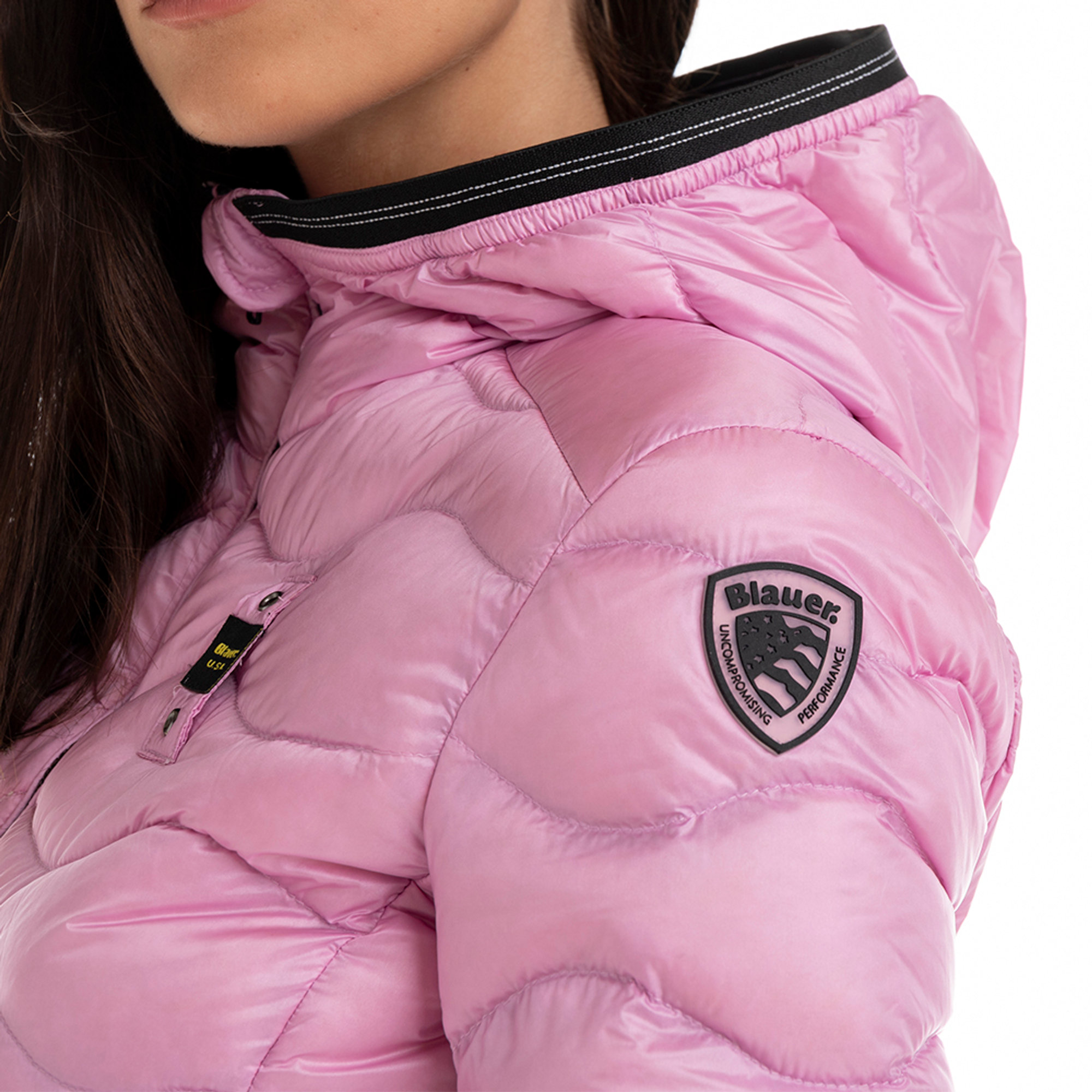 Piumino trapuntato con cappuccio rosa Blauer vista2