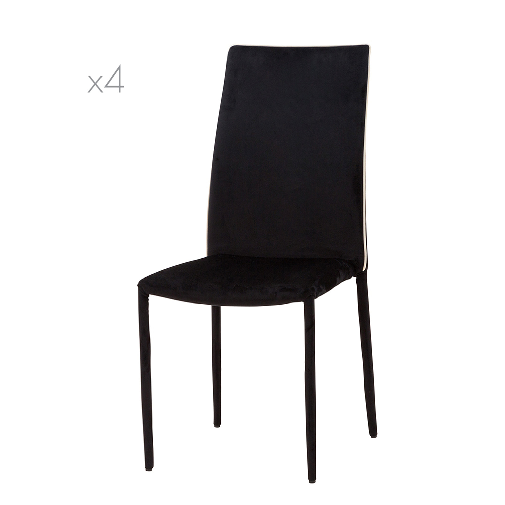 Set da 4 - Sedia Dedis plus in velluto, nero Speciale Sedie - 2019 vista0