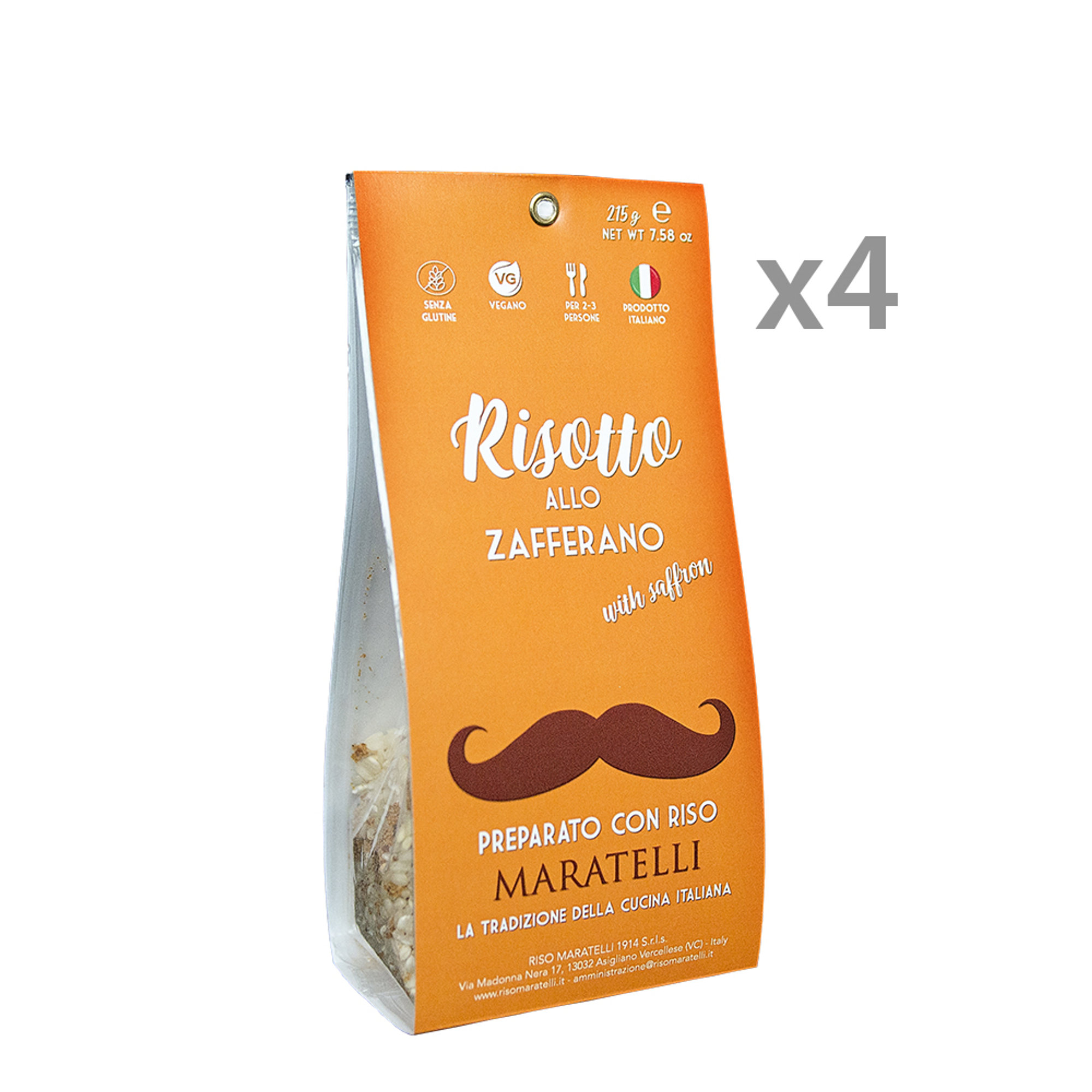 4 packs - Saffron Risotto 215 gr Riso Maratelli 1914 vista0