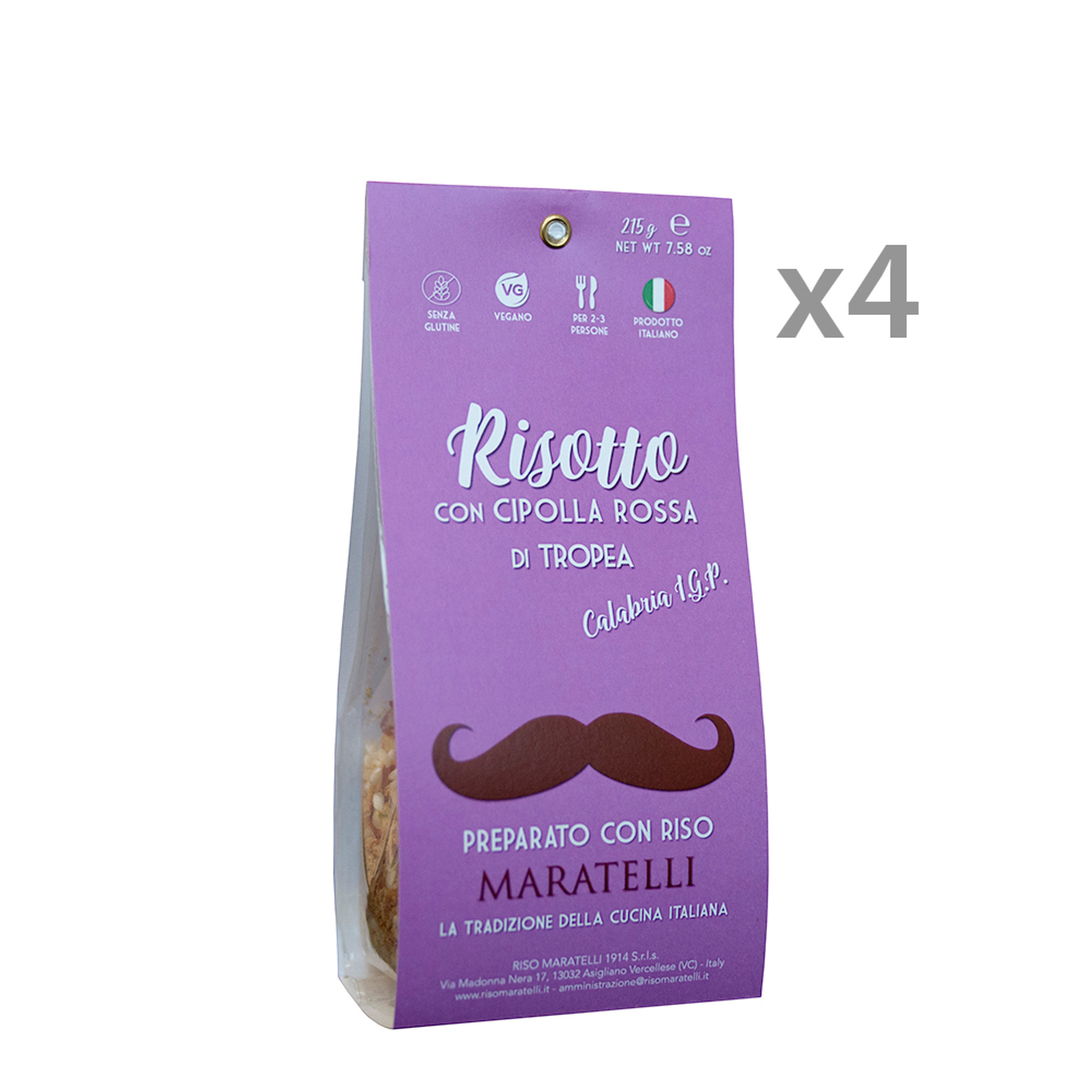 4 confezioni - Risotto Cipolla Rossa di Tropea IGT 215 gr Riso Maratelli 1914 vista0