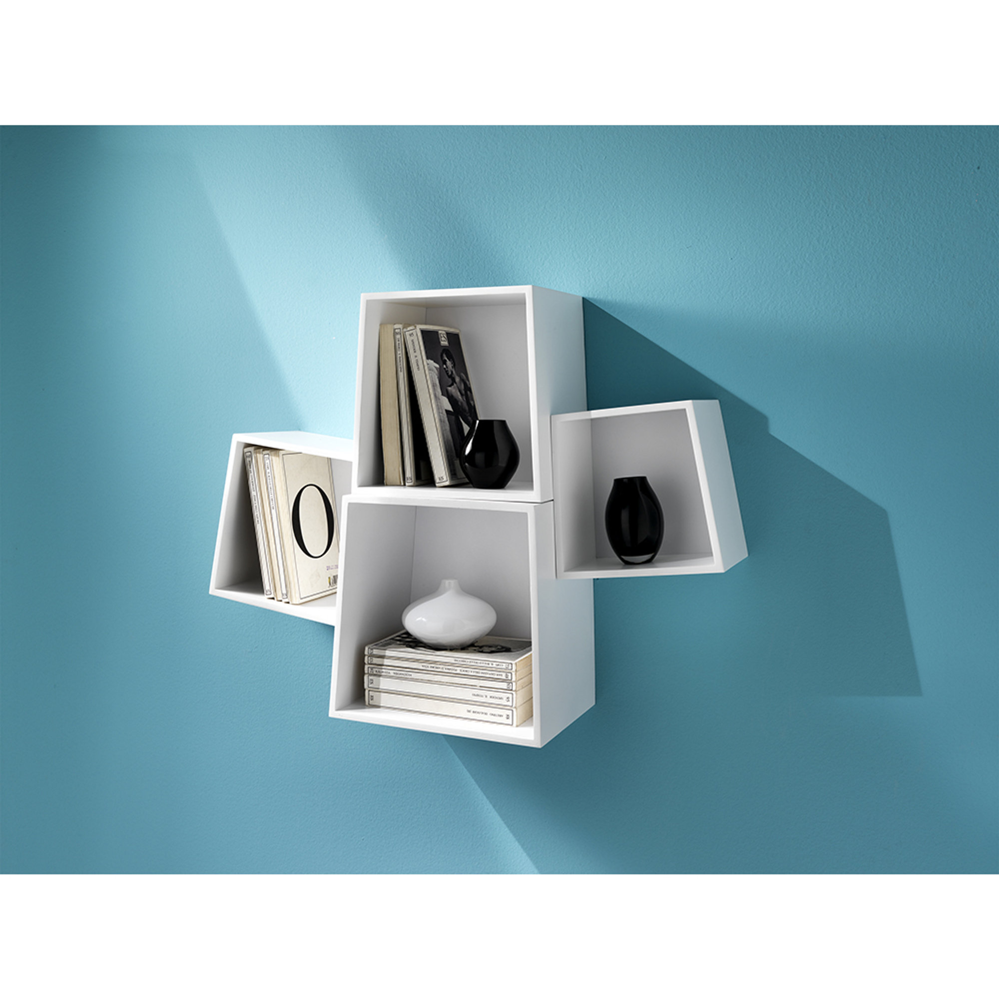 Set 4 cubi da parete ROCKET, bianco Industrial Pop vista3