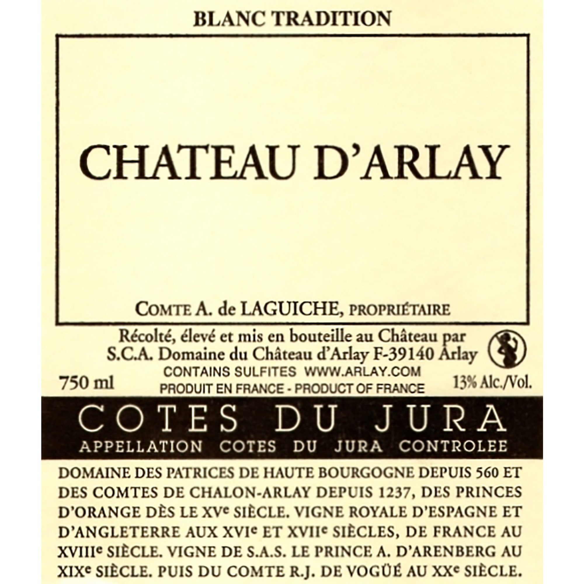 1 bottiglia - Blanc Tradition Côtes du Jura 2022 Chateau D'Arlay vista1