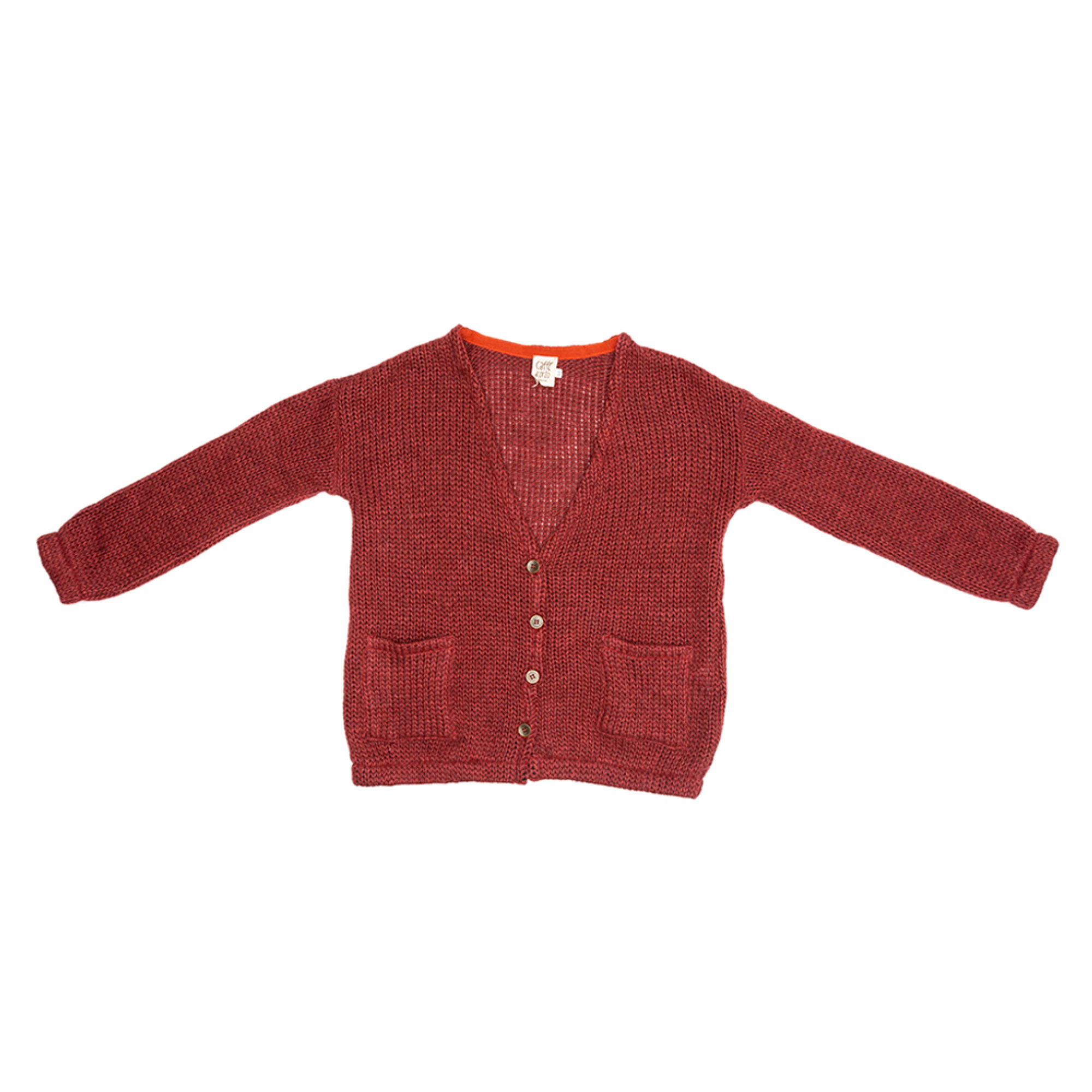 Cardigan a V bordeaux CAFFè D'ORZO vista3