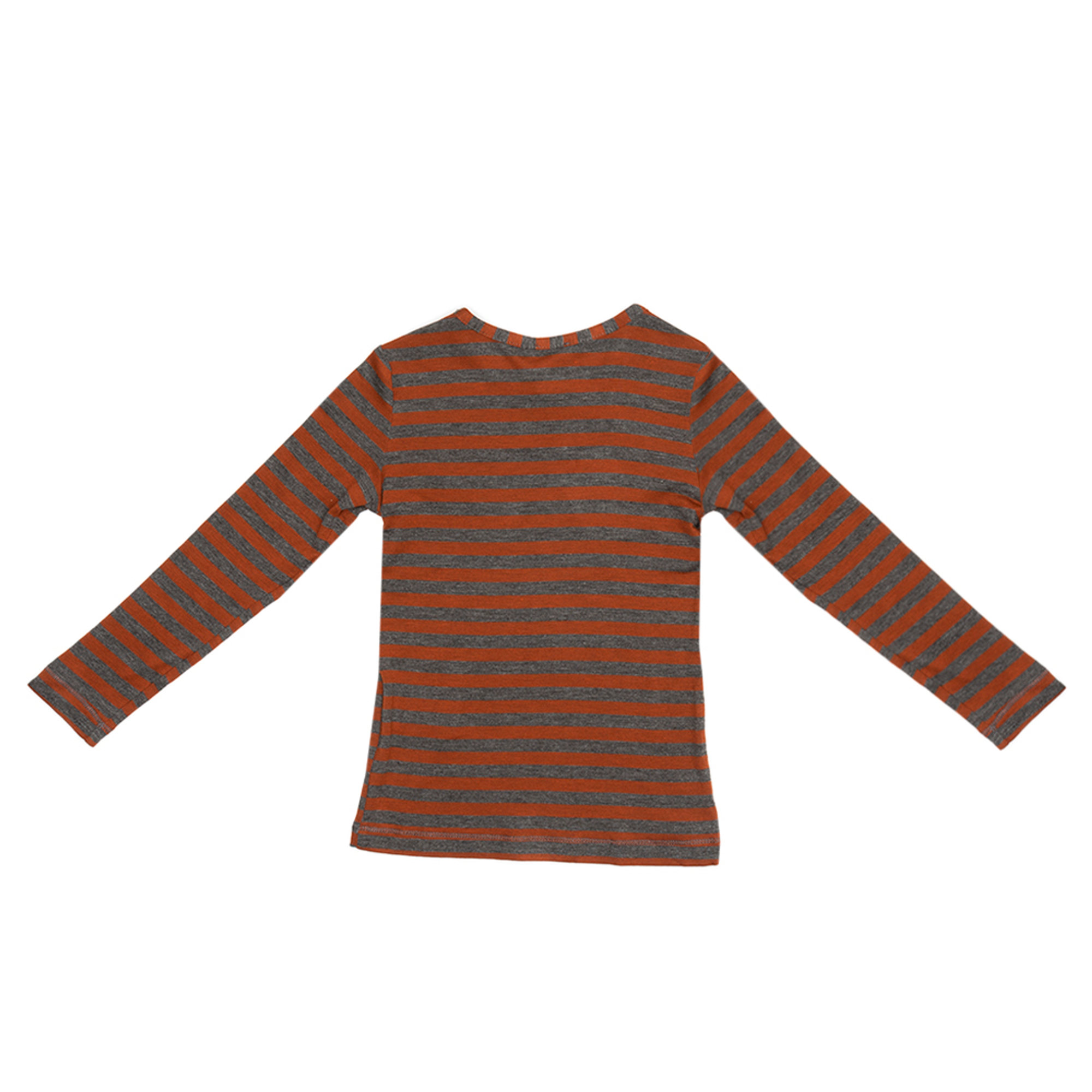 Maglia a righe ruggine e grigio CAFFè D'ORZO vista1