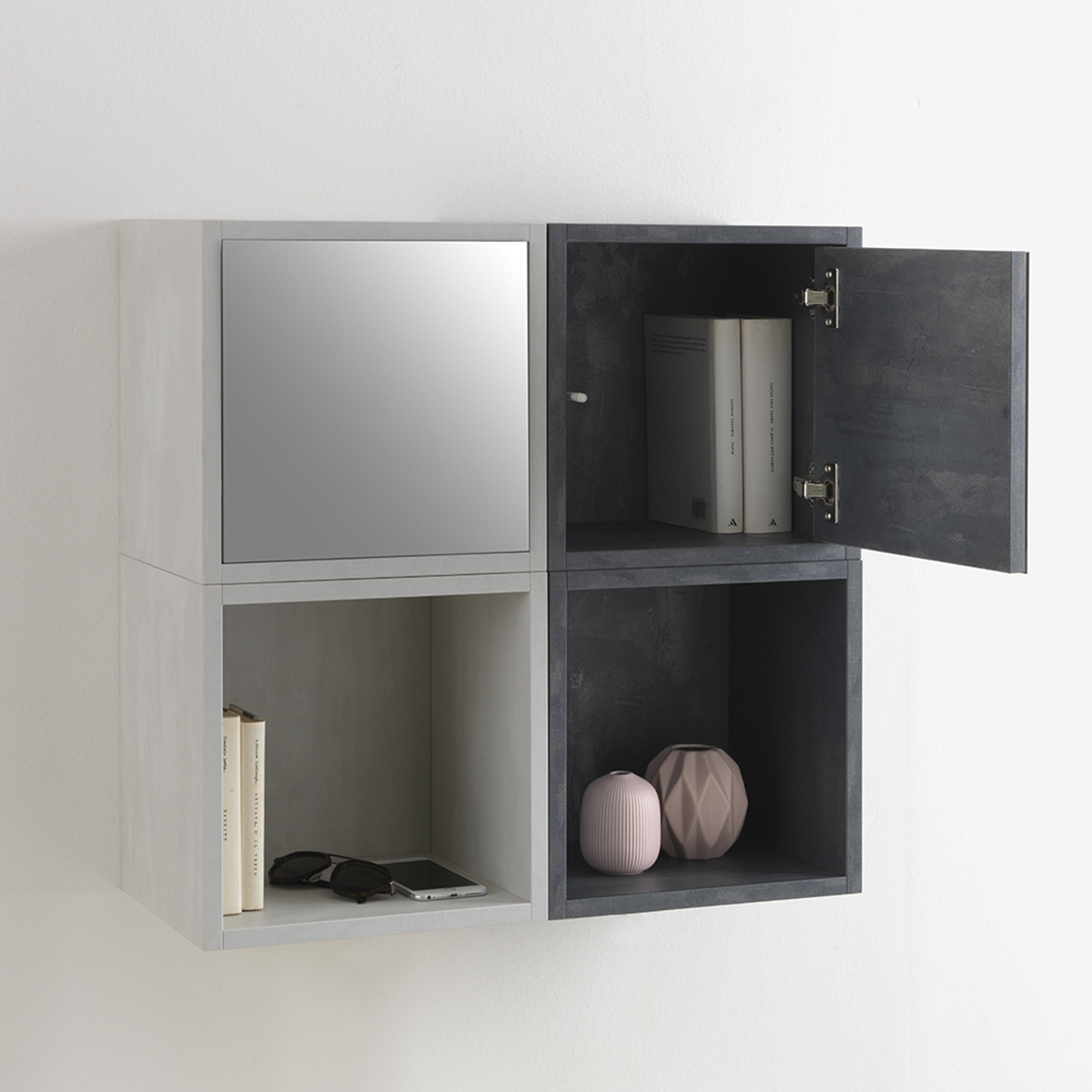 Armoire 1 porte OSLO, pierre de la Havane TFT Home vista3