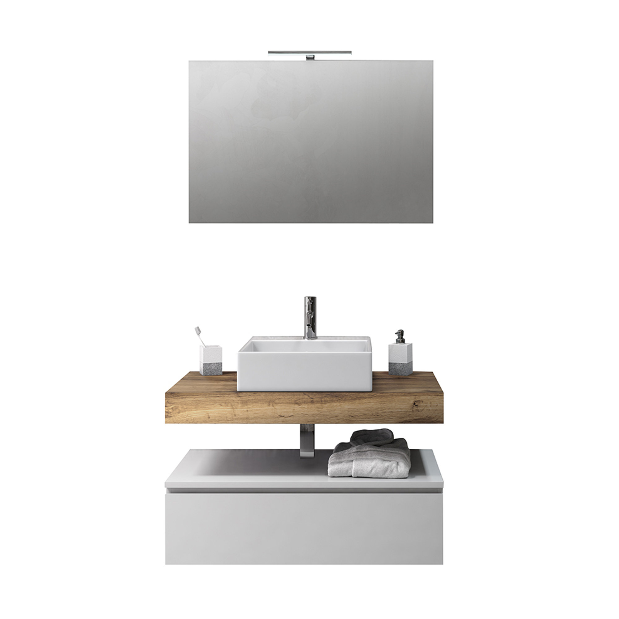 Composizione 5 pezzi YOKA, quercia/bianco TFT Home vista0