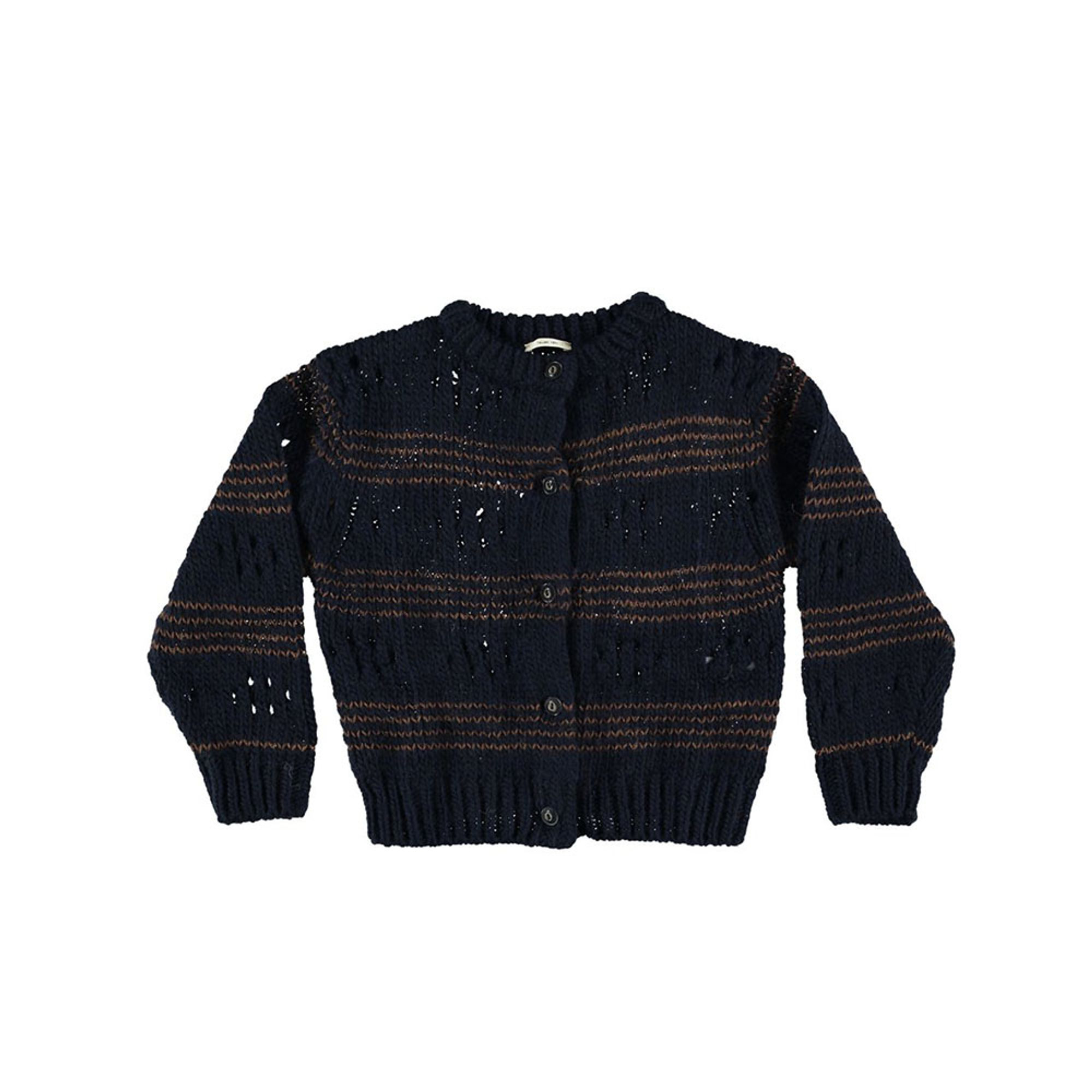 Cardigan a righe colore blu e marrone Bellerose vista0