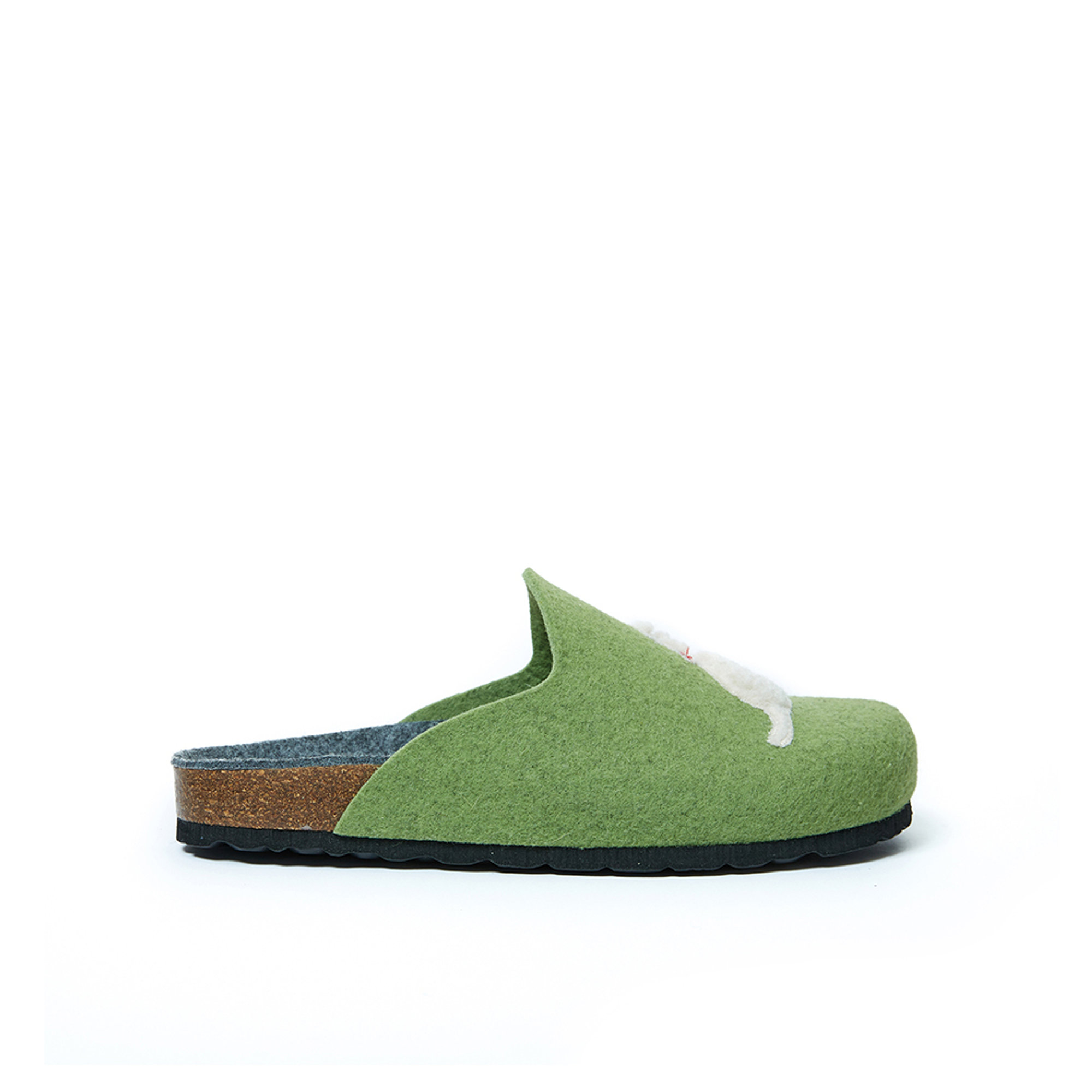 Sabot in feltro cane verde Mandel vista3