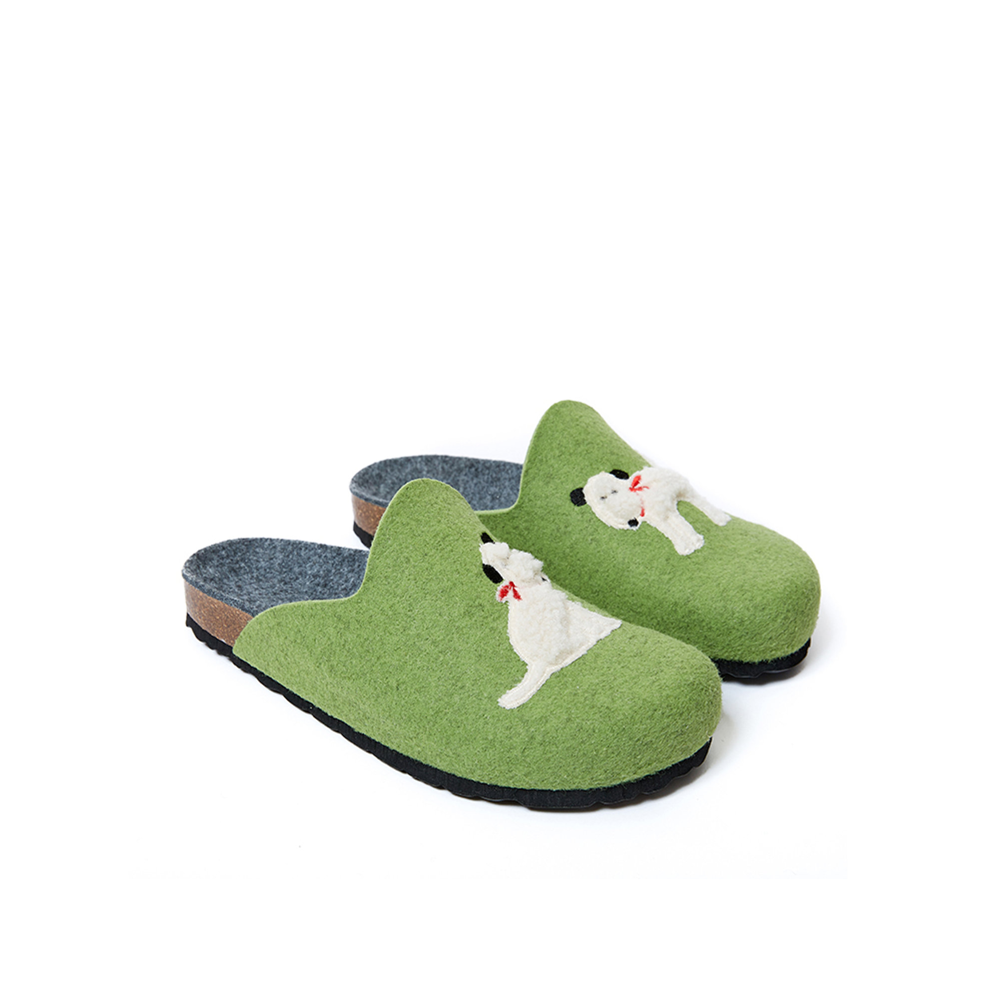 Sabot in feltro cane verde Mandel vista4