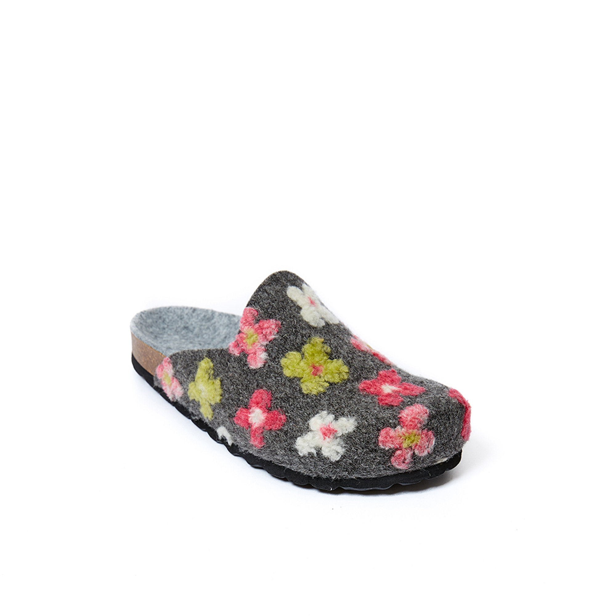 Sabot in feltro con fantasia fiorata grigi Mandel vista4