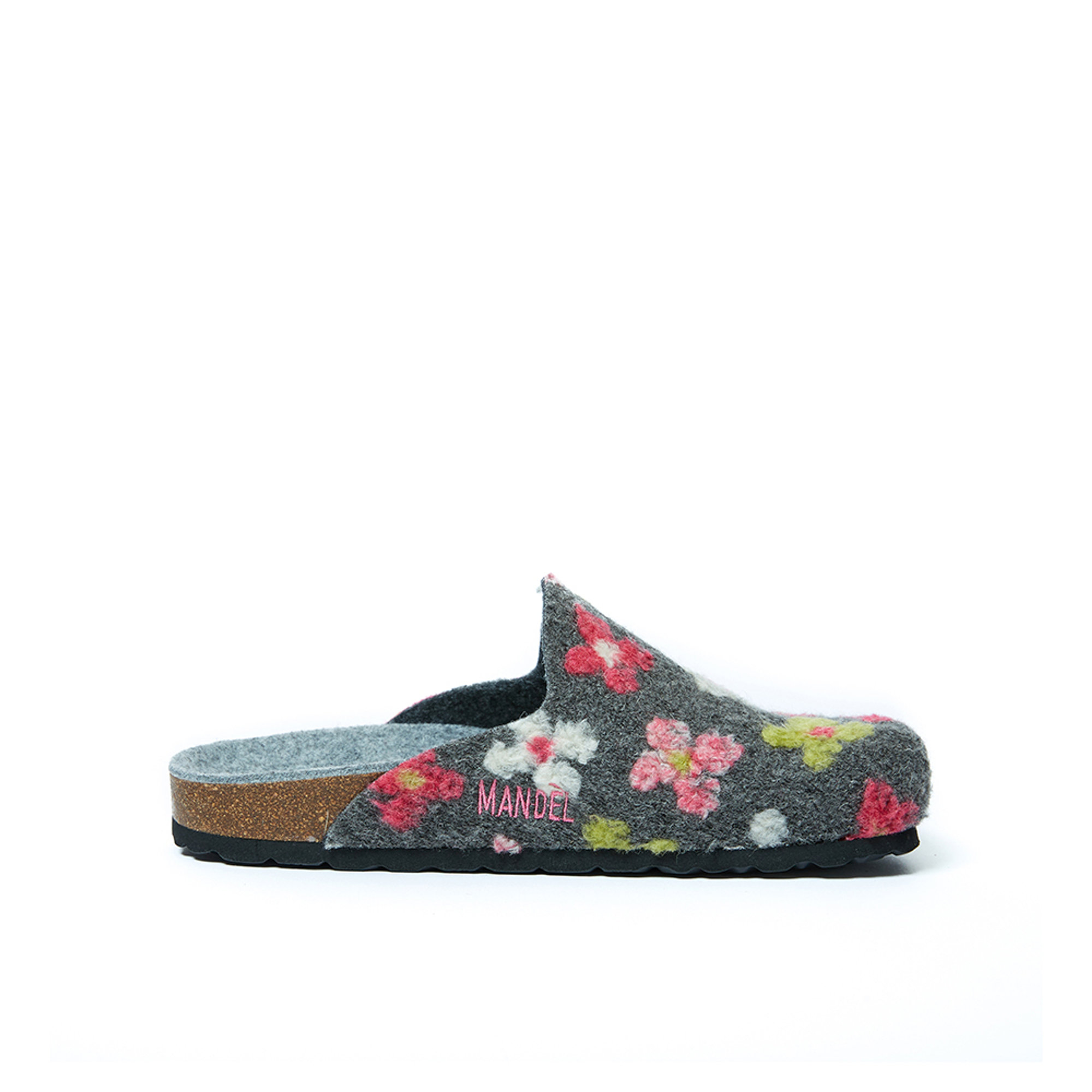 Sabot in feltro con fantasia fiorata grigi Mandel vista0
