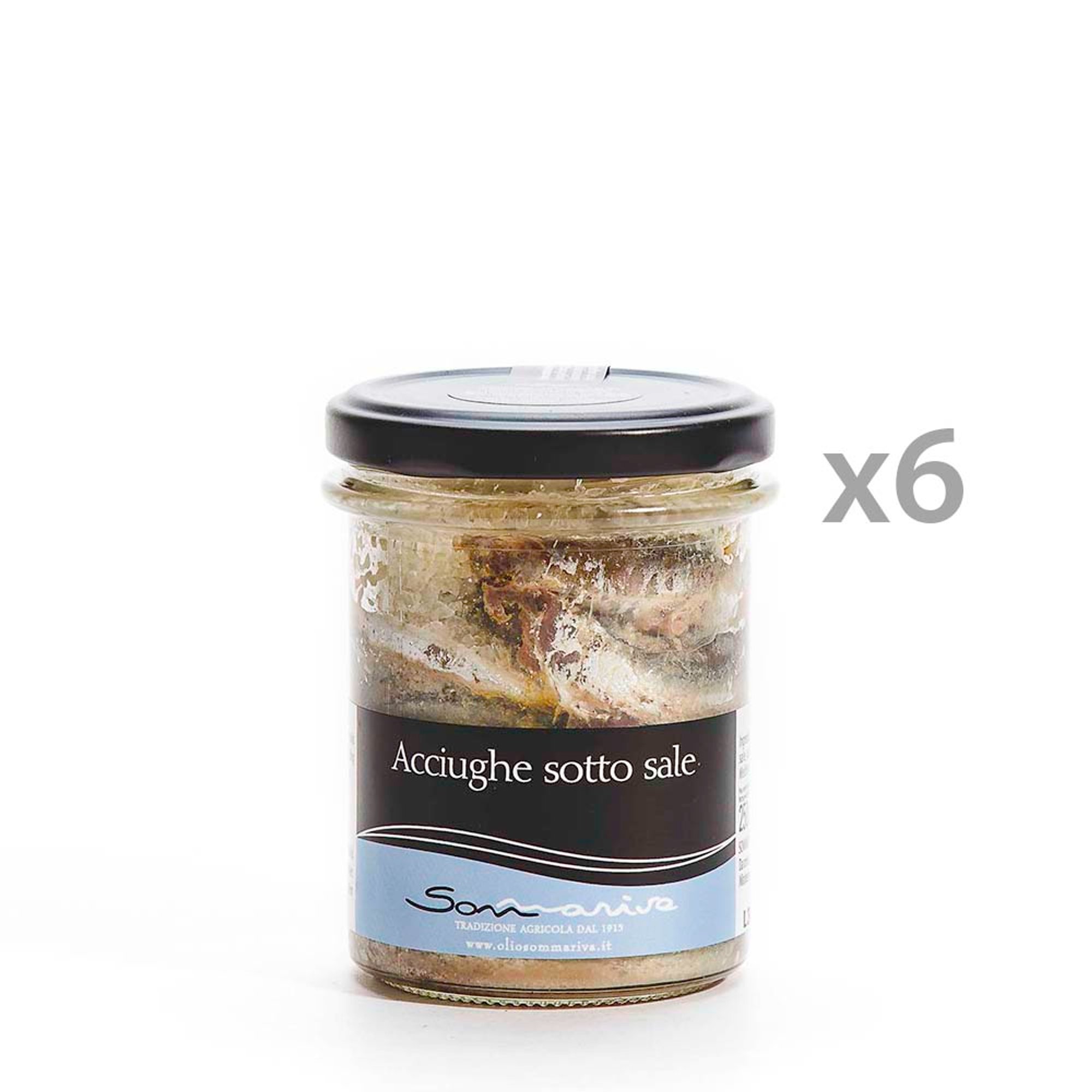 6 frascos - Anchoas saladas 200 gr Sommariva vista0