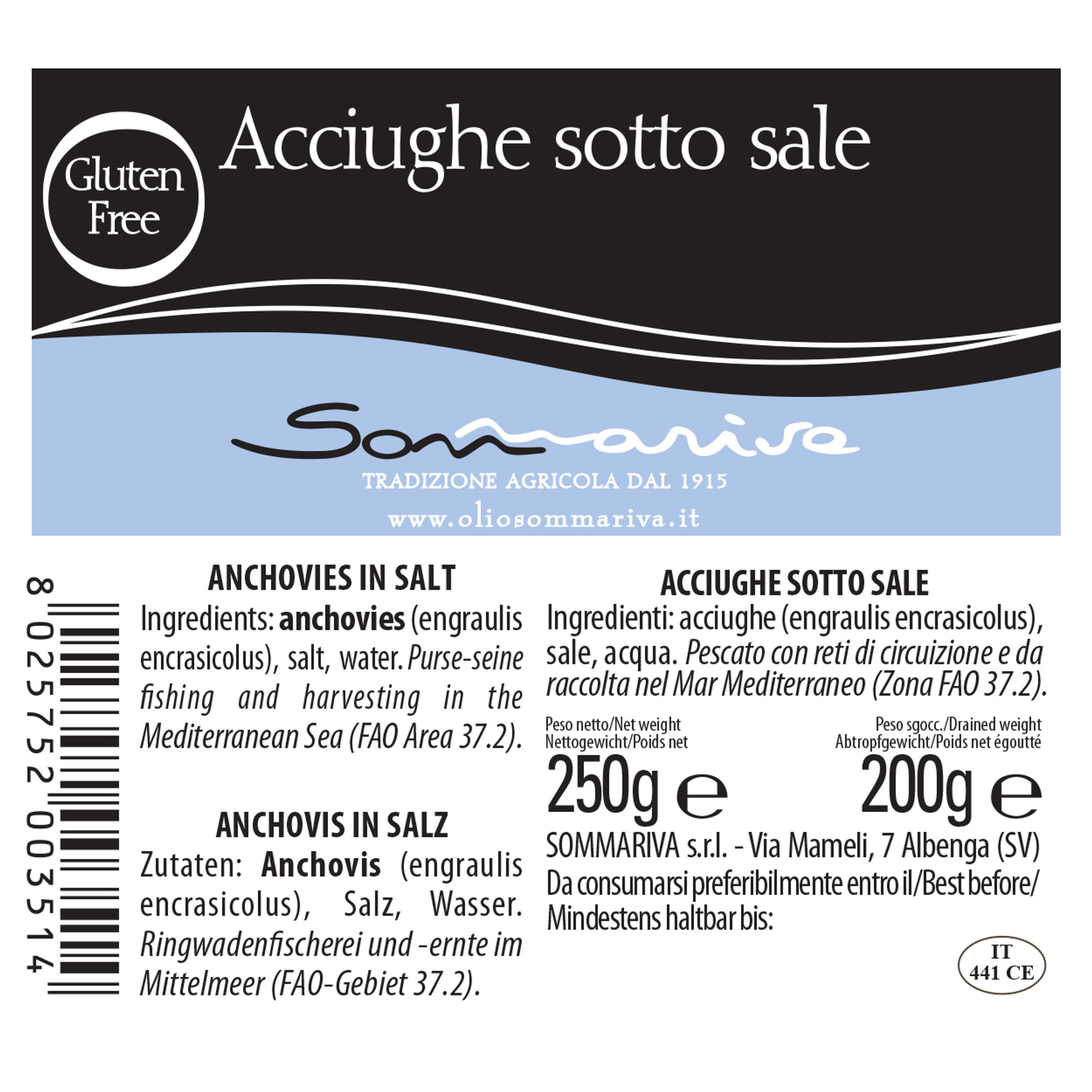 Box 6 vasetti: 3 Crema di acciughe 170 gr - 3 Acciughe sotto sale 200 gr Sommariva vista3